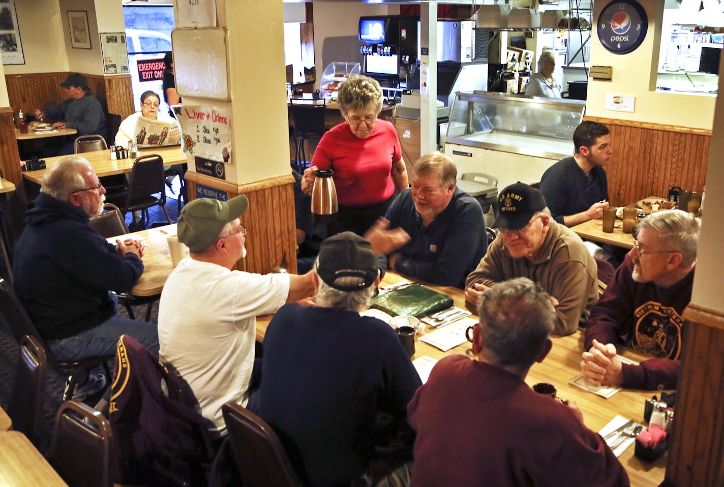 Vietnam Veterans of America Post 470 Honor Guard members met Thursday, Oct. 31, 2013, at Sparky's in Anoka for for their monthly breakfast meeting.](DAVID JOLES/STARTRIBUNE) djoles@startribune.com The Vietnam Veterans of America Post 470 Honor Guard do honor services for more than 200 veterans funerals a year, refusing government money for their honor services so they can break protocol and educate on topics such as taps and detailing the difference between three volleys of seven musketry as opp