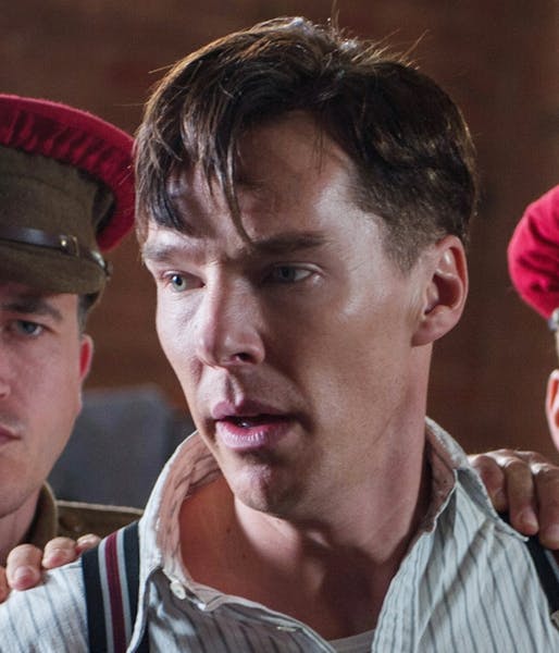 In this image released by The Weinstein Company, Benedict Cumberbatch, center, appears in a scene from "The Imitation Game." The American Film Institu