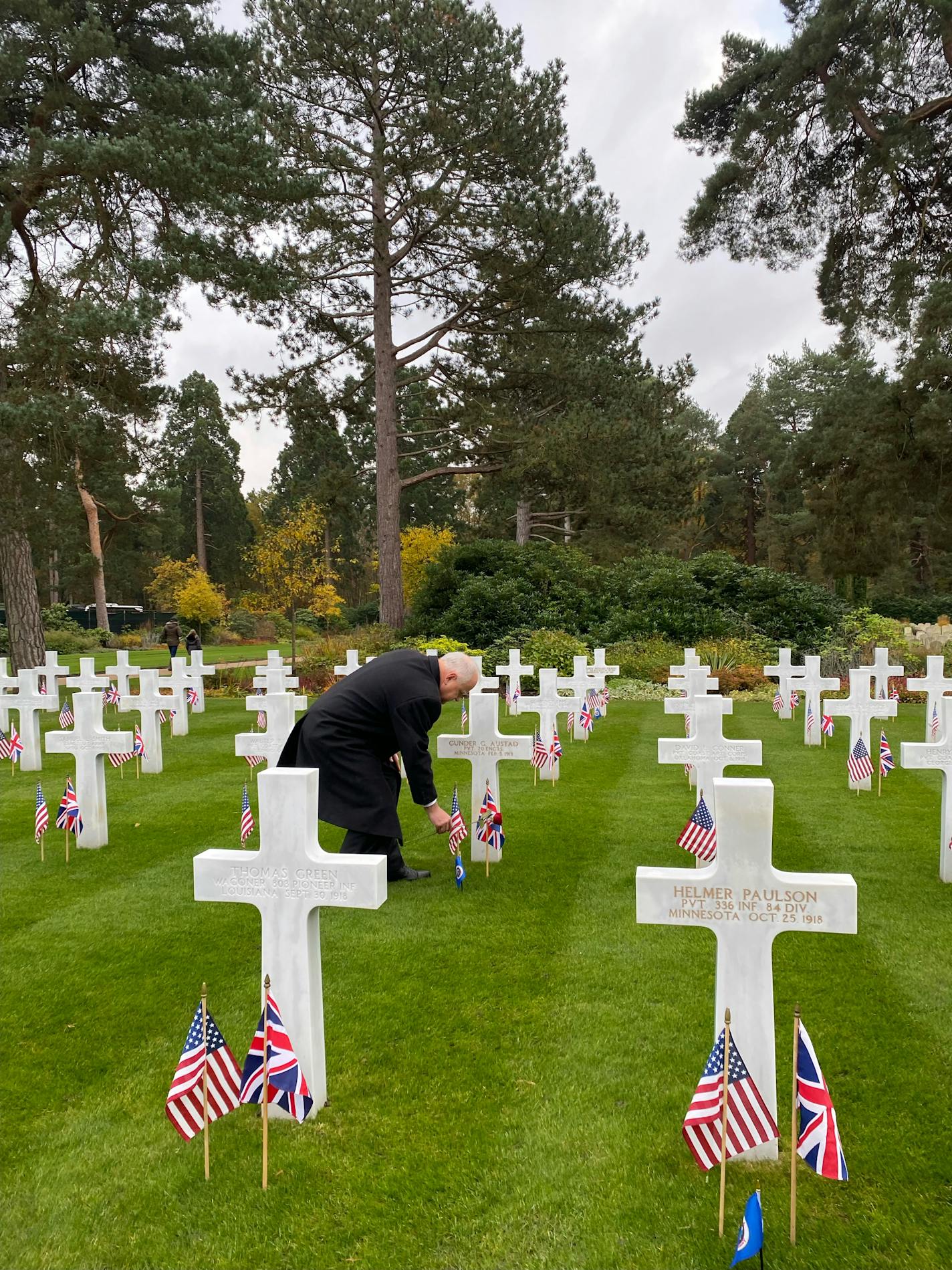 On Sunday, Nov. 14, Gov. Tim Walz honored 27 Minnesotan soldiers and sailors killed in WWI who are buried at the Brookwood American Cemetery and Memorial in Woking, United Kingdom.