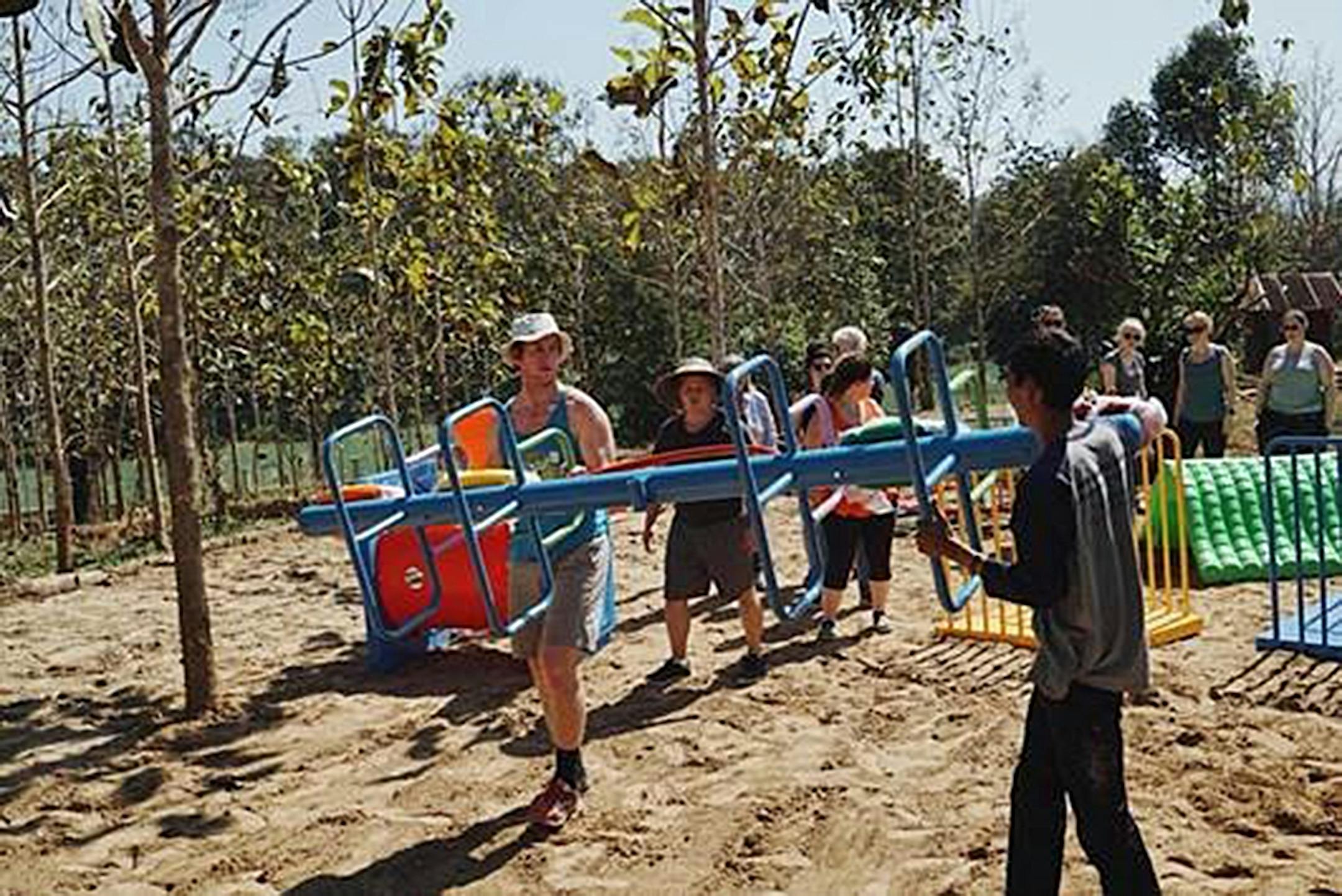 Photo courtesy of Jackson Erdmann. Erdmann traveled to Thailand, where he worked with children and did projecs like build a playground, clear land for houses, build a goat pasture and, of course, played with the kids.