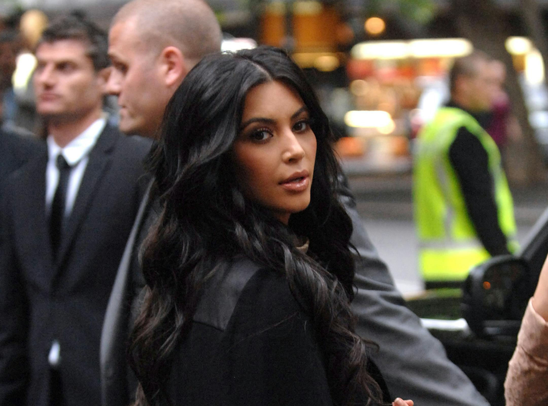 Kim Kardashian arrives at the launch of her handbag fashion range in Sydney, Australia on Wednesday Nov. 2, 2011.