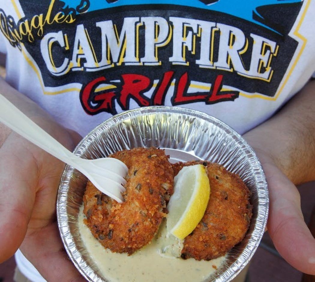 Walleye cakes at Giggles' Campfire Grill.