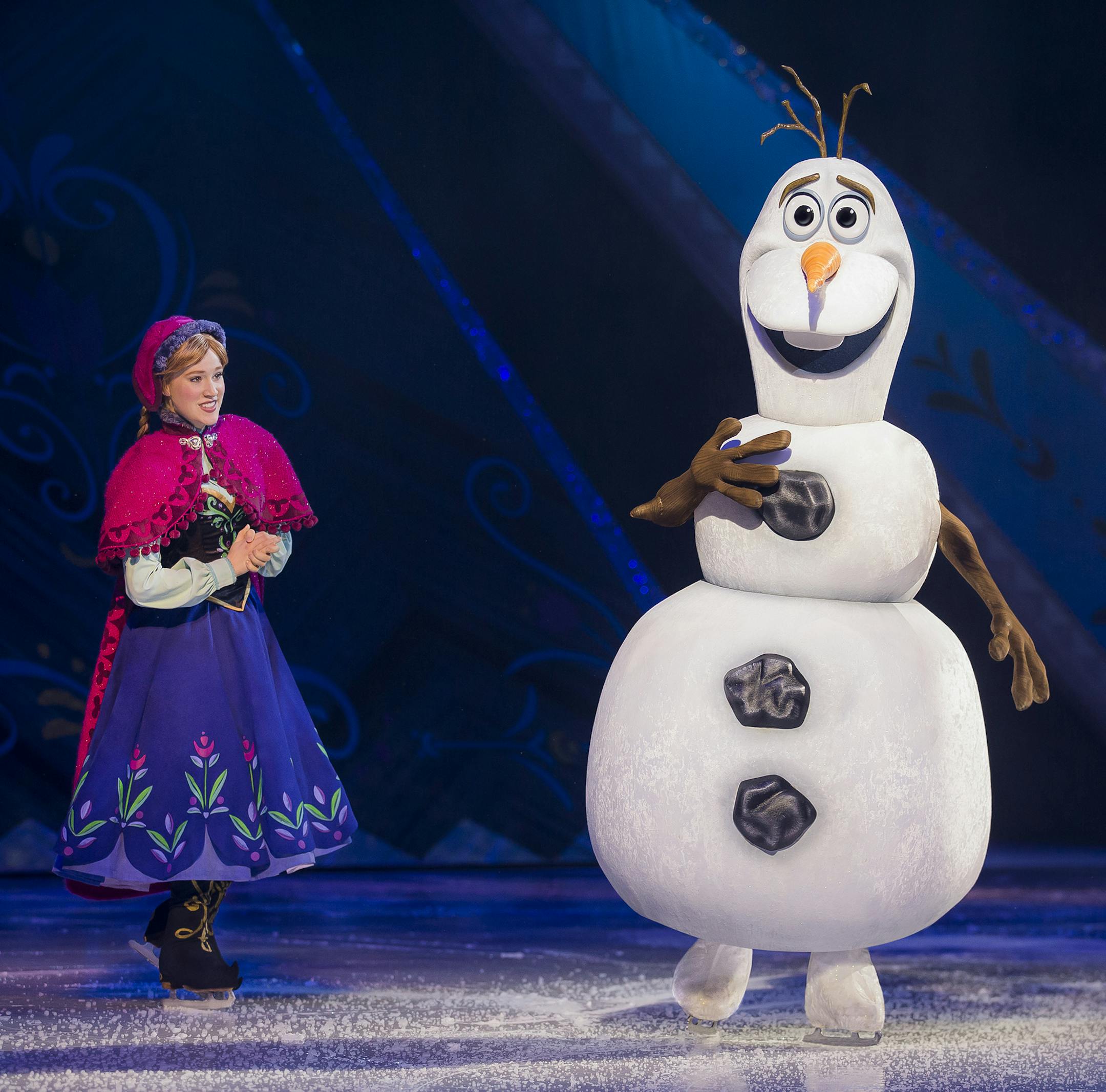 Anna and Olaf in "Disney on Ice Presents Frozen."
