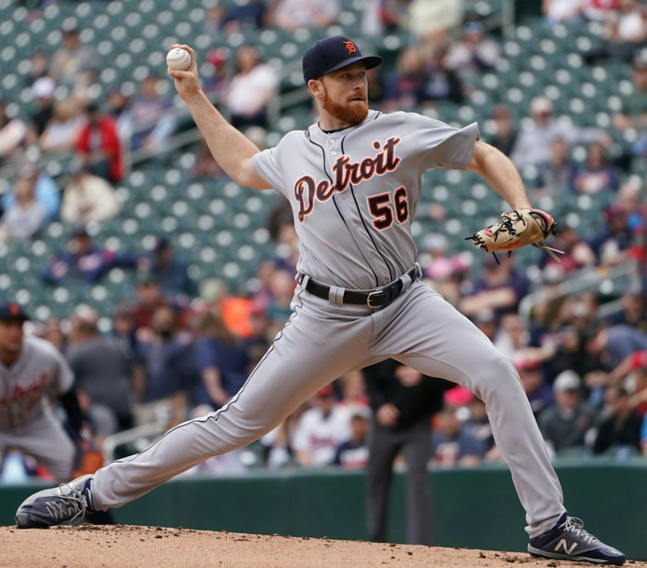 Detroit Tigers relief pitcher Spencer Turnbull (56) started on the mound against the Minnesota Twins at Target Field.