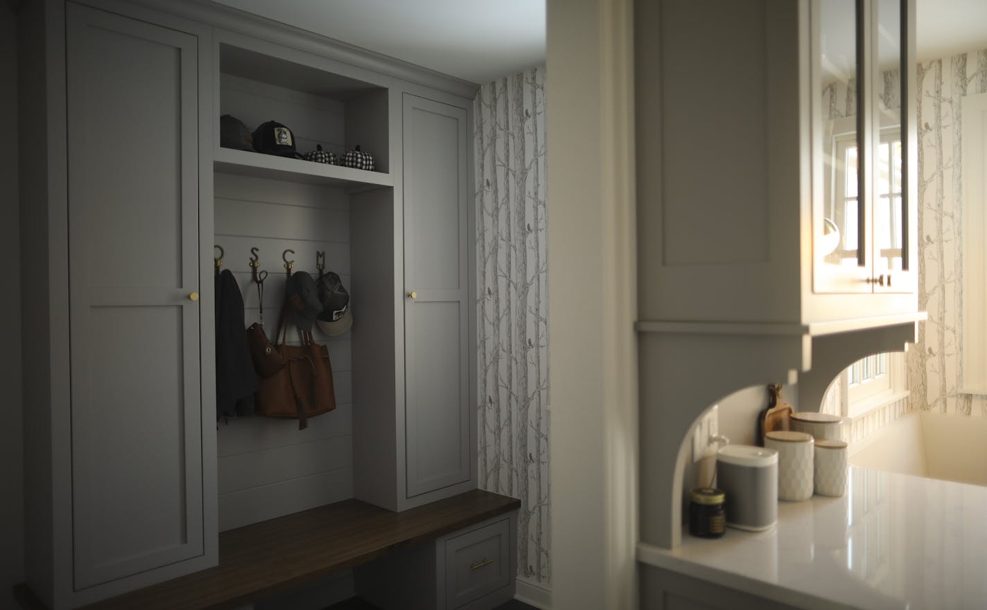 A mud room was added while remodeling kitchen of the Eilefson's south Minneapolis home. ] JEFF WHEELER &#xef; jeff.wheeler@startribune.com Marlo & Shawn Eilefson remodeled their south Minneapolis Tudor extensively to make it more livable for their family. They were photographed Tuesday, February 27, 2018 in their home near Lake Nokomis.