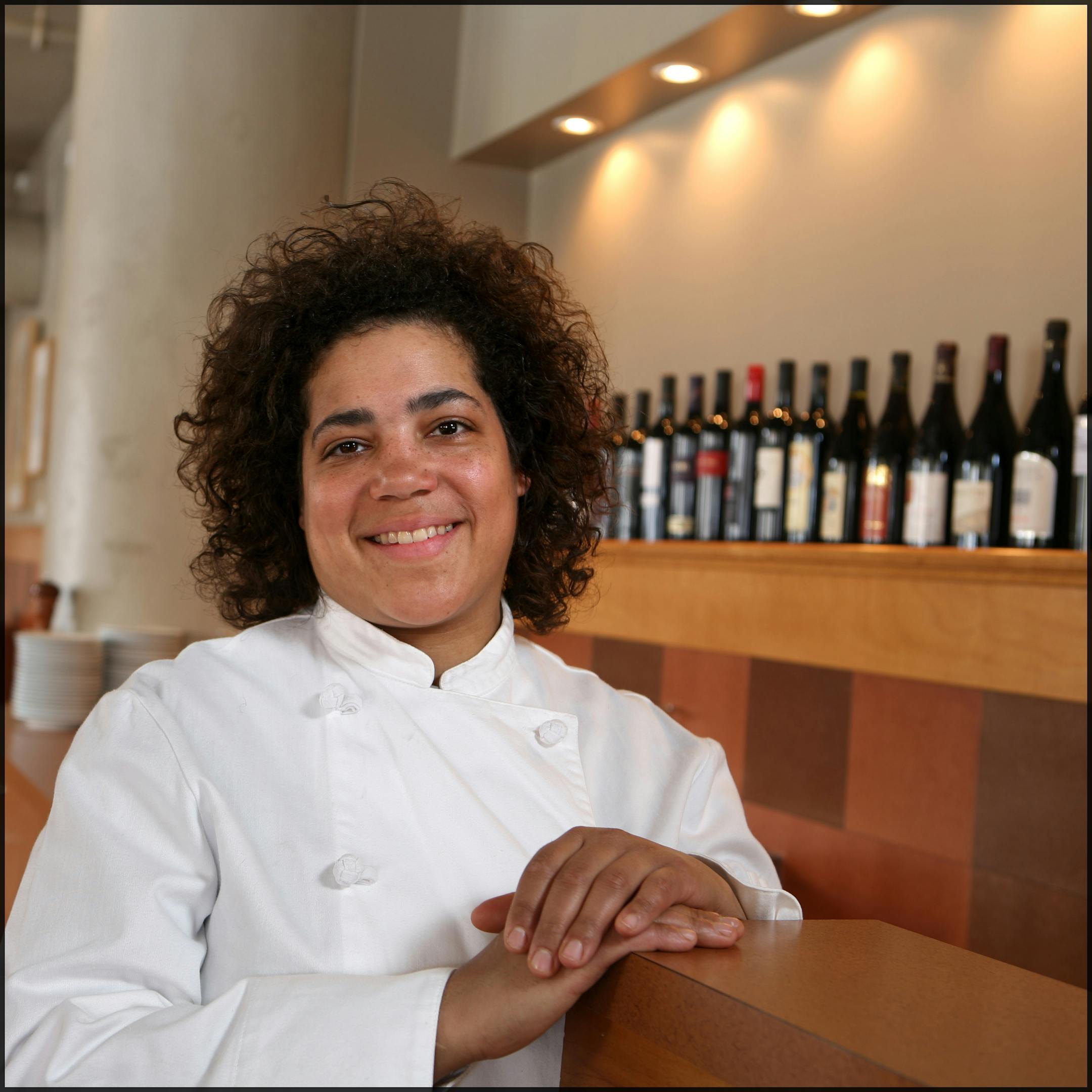 Chef Tanya Siebenaler in the lounge at Sapor Cafe and Bar in downtown Minneapolis.