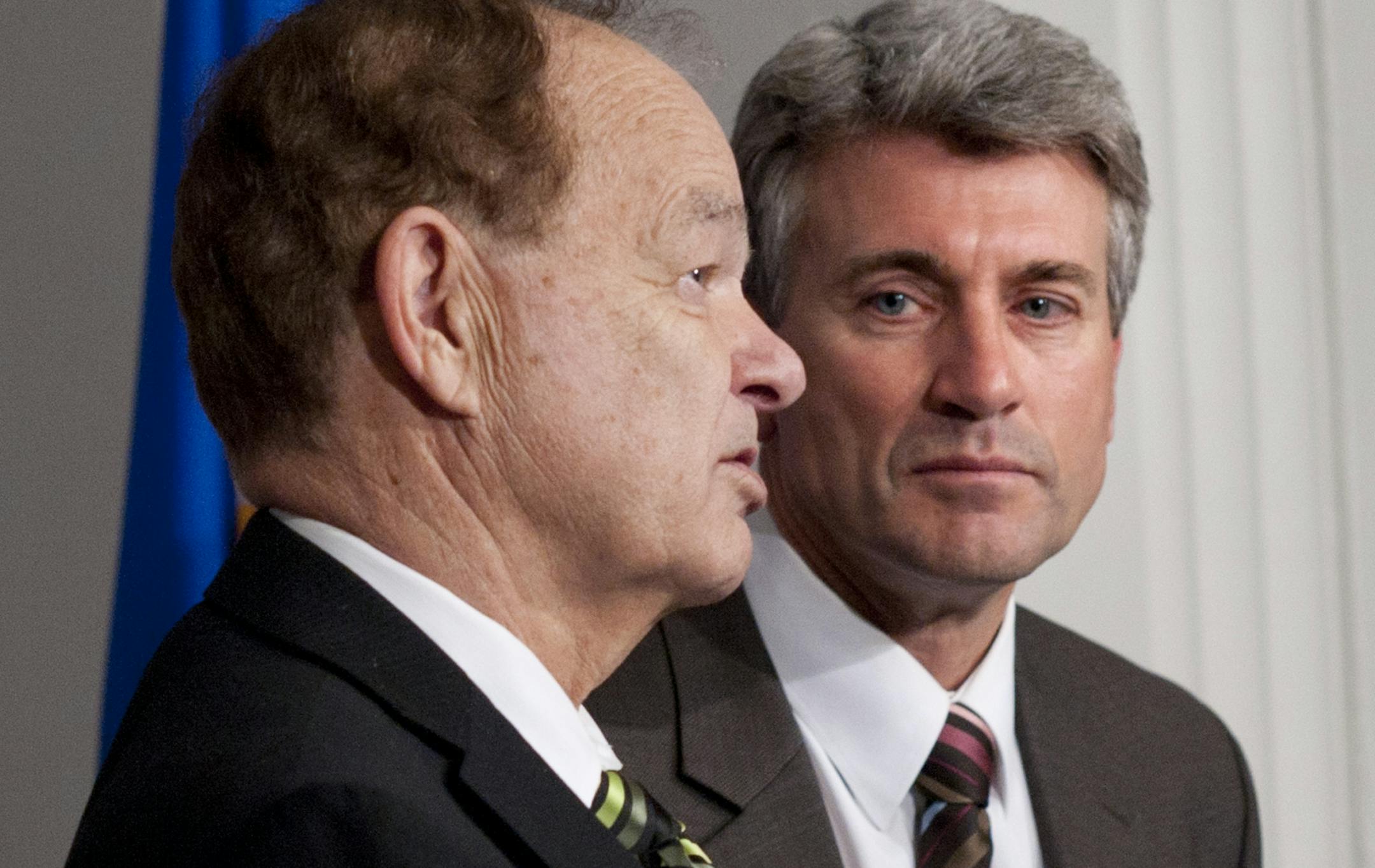 Minneapolis mayor R.T. Rybak and Timberwolves owner Glen Taylor spoke about the new proposed Vikings stadium and Target Center renovation.