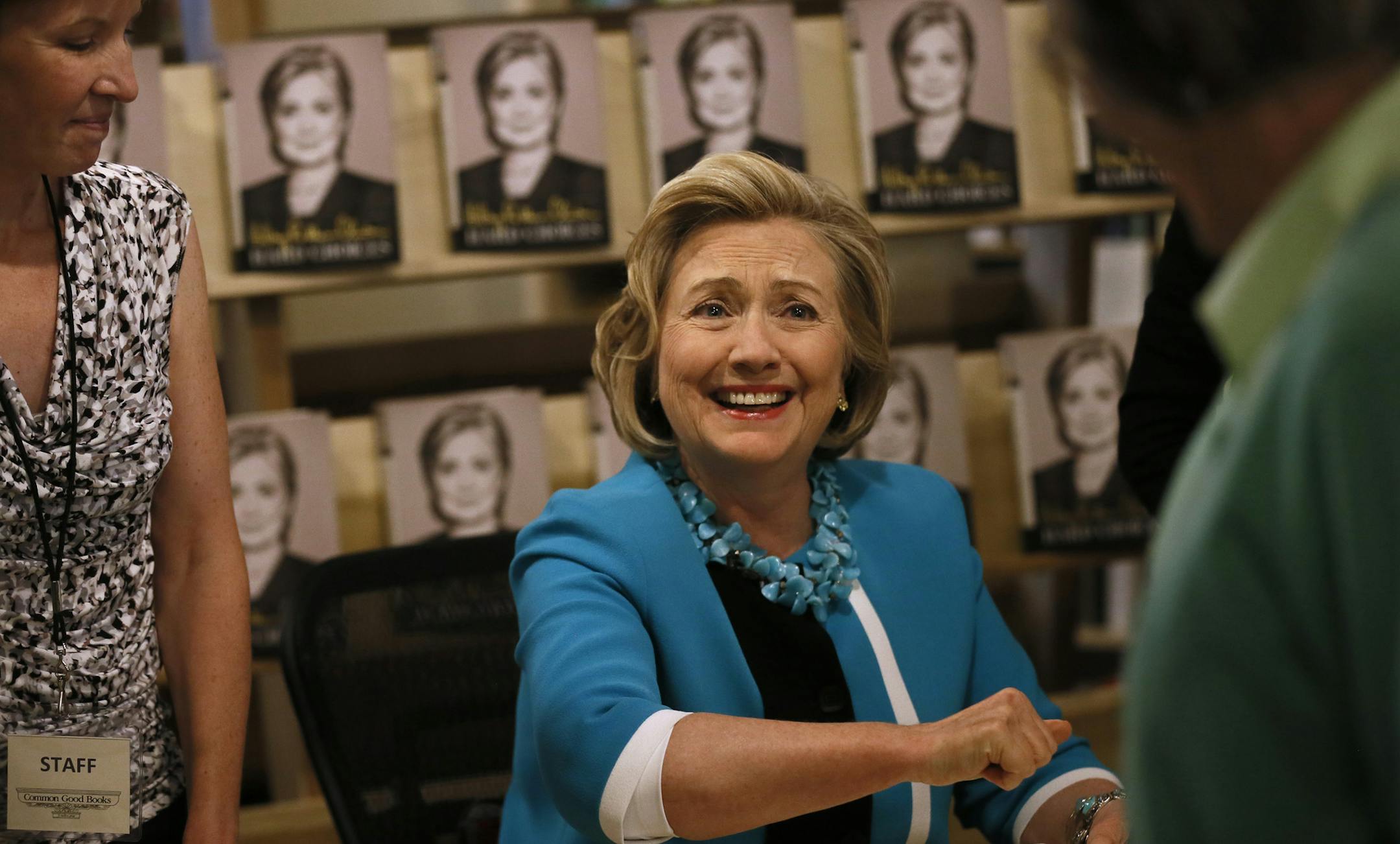 Hillary Clinton's singed her new book "Hard Choices" at the Common Good Books store Sunday July 20, 2014 in St Paul, MN. ] Jerry Holt Jerry.holt@startribune.com