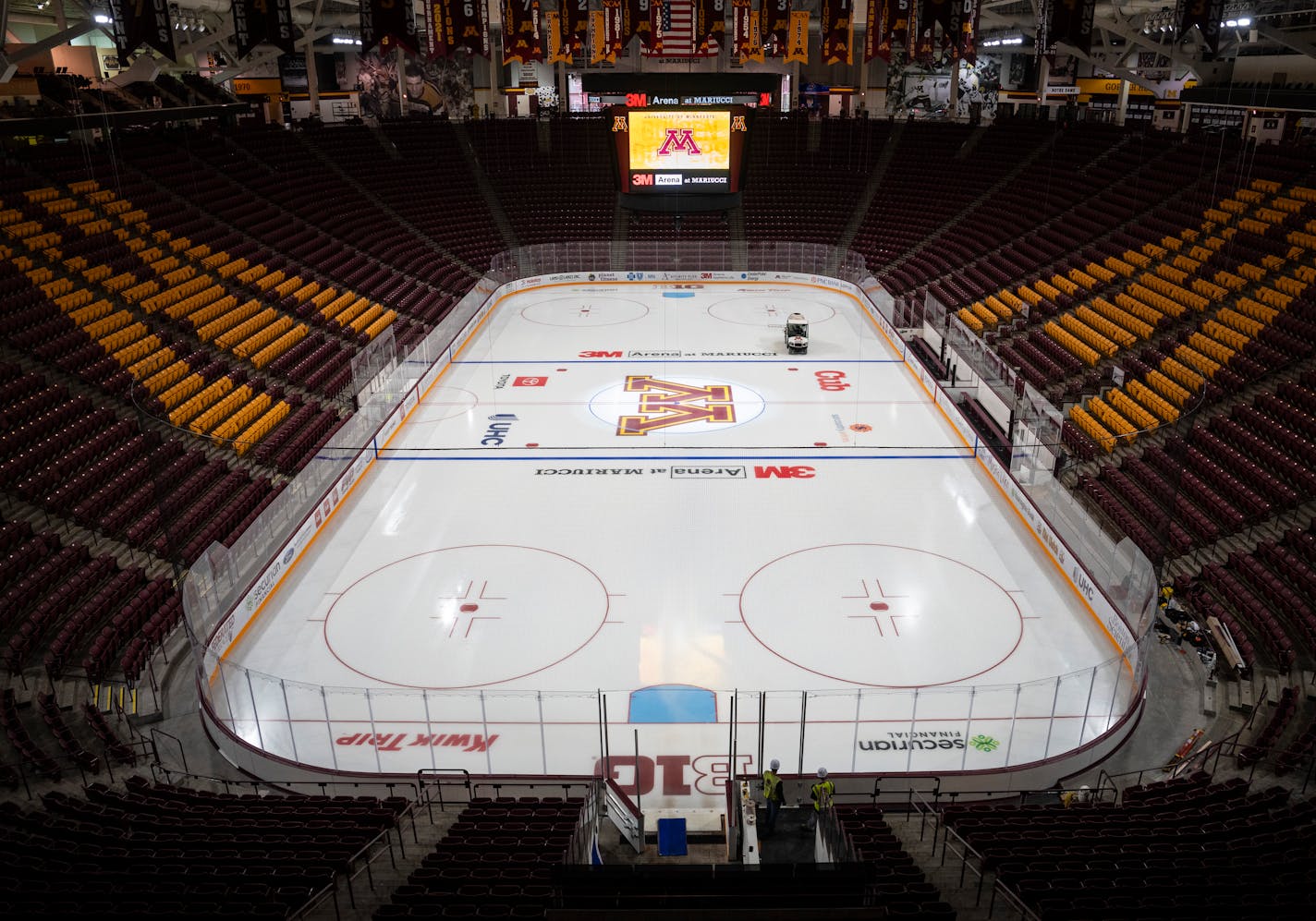 The ice sheet at Mariucci Arena was resized over the summer, part of a $14 million renovation.