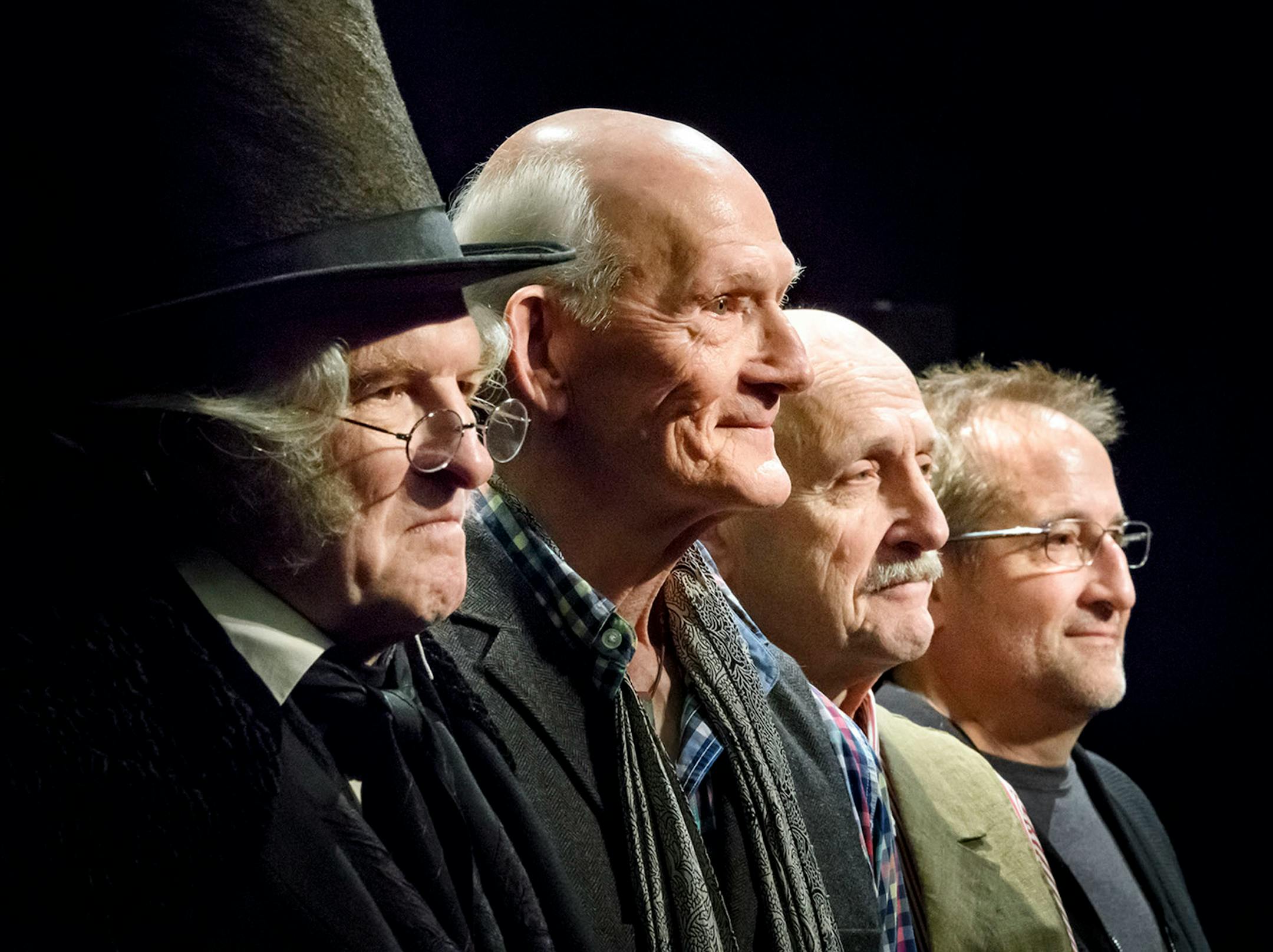 Scrooge actors who have performed as Scrooge for the annual Guthrie Theater production of the "Christmas Carol " are from left, Nathaniel Fuller, Richard Ooms, Raye Birk and JC Cutler. Nathaniel Fuller performed,1992*, 1993*, 1994*, 1995*, 2017. Raye Birk took the part during the 2005, 2006, 2007, 2008 seasons.
JC Cutler was in the roll in the, 2011, 2012, 2013, 2014, 2015, 2016 seasons. Richard Ooms , during the 1983, 1984, 1985, 1991, 1992*, 1993*, 1994*, 1995* seasons, Nathaniel Fuller and Ri