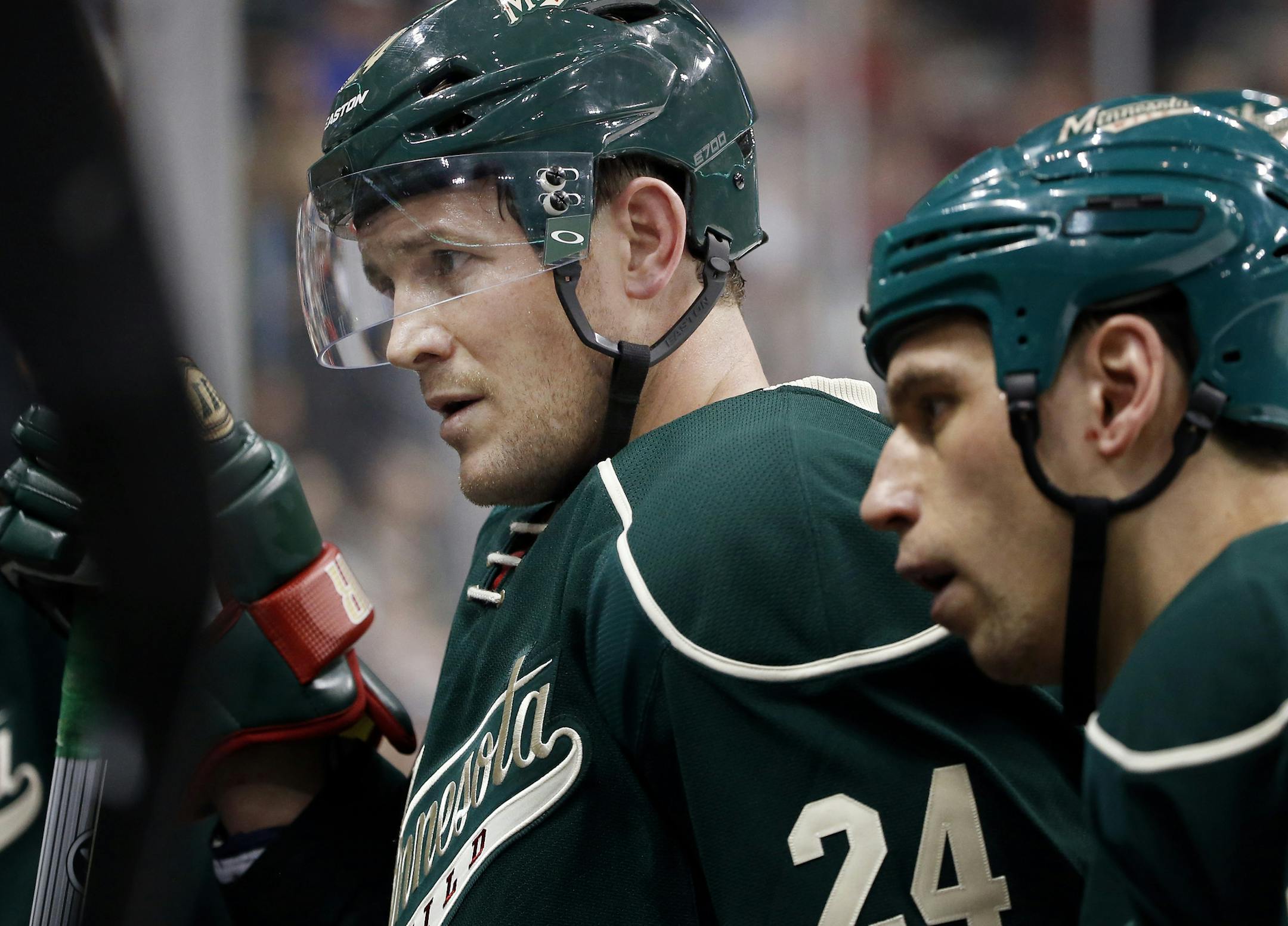 Minnesota Wild Matt Cooke (24). ] CARLOS GONZALEZ cgonzalez@startribune.com - April 21, 2014, St. Paul, Minn., Xcel Energy Center, NHL, Minnesota Wild vs. Colorado Avalanche, Stanley Cup Playoffs round 1, Game 3
