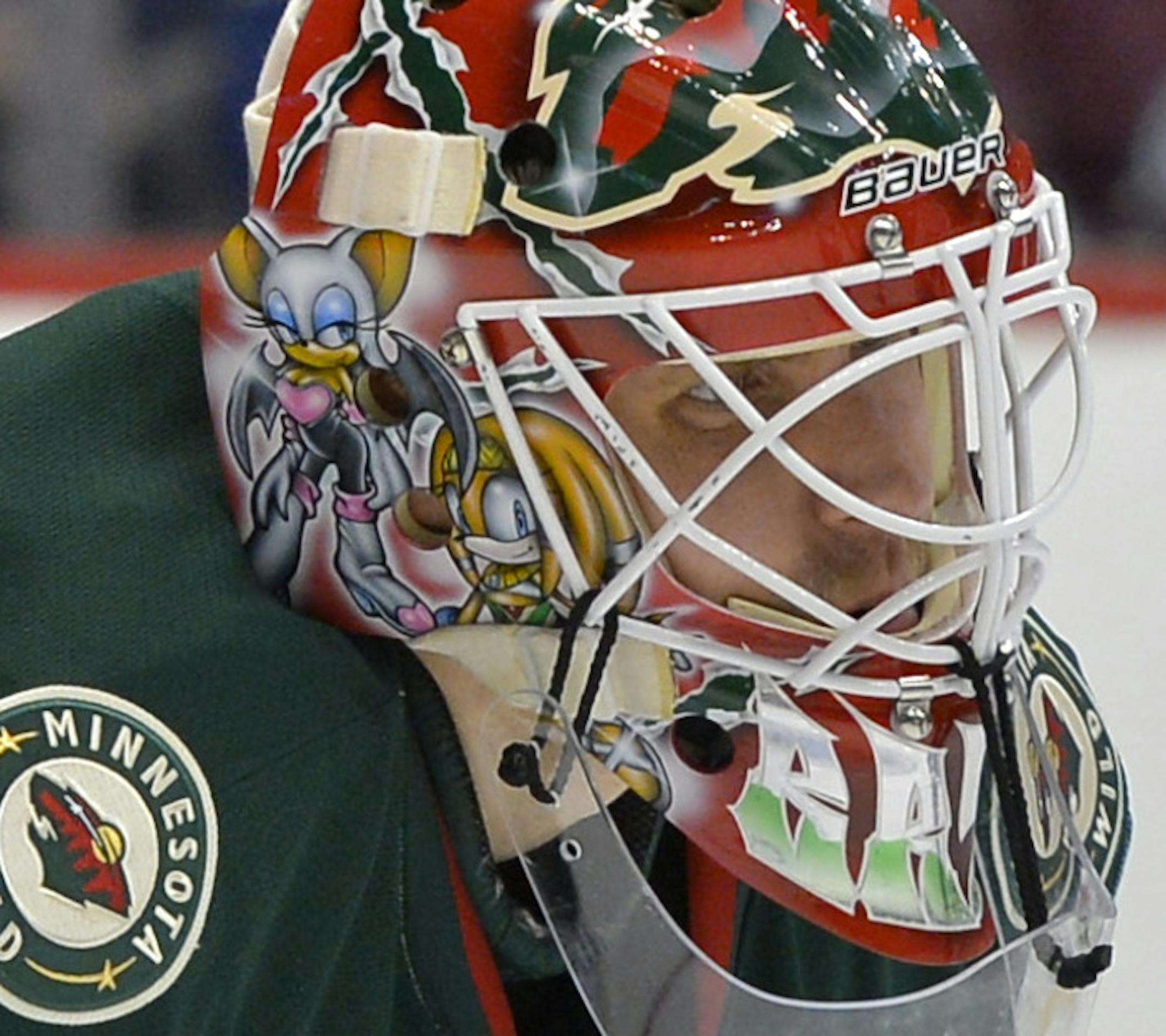 Minnesota Wild goalie Ilya Bryzgalov tends the goal against the Colorado Avalanche during the second period in Game 1 of an NHL hockey first-round playoff series on Thursday, April 17, 2014, in Denver. (AP Photo/Jack Dempsey) ORG XMIT: otk