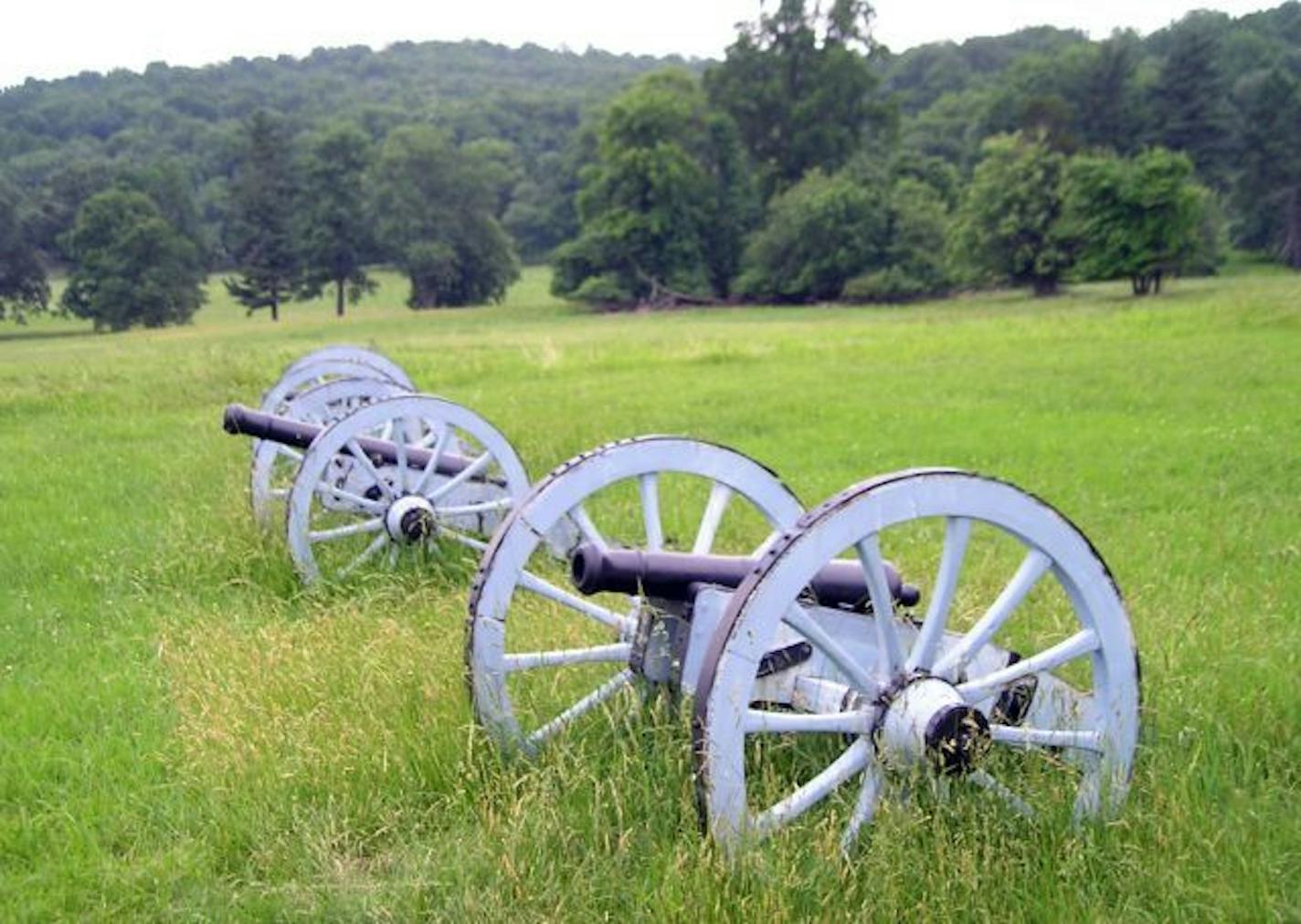 Replicas of Revolutionary War cannons dot the rolling, 3,600-acre Valley Forge National Historical Park.