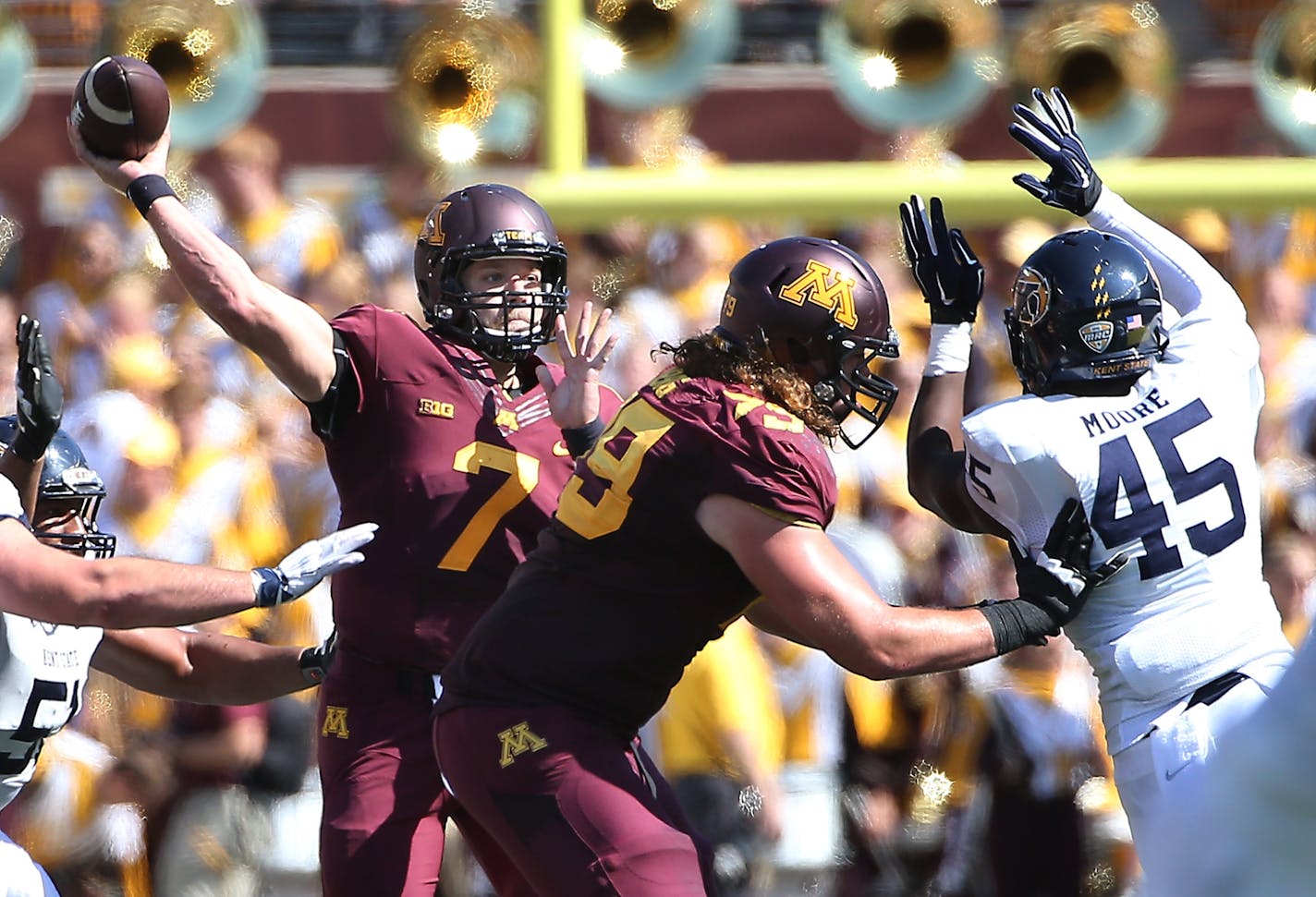 Mitch Leidner's statistics are better across the board this season, but the Gophers still are struggling to score.