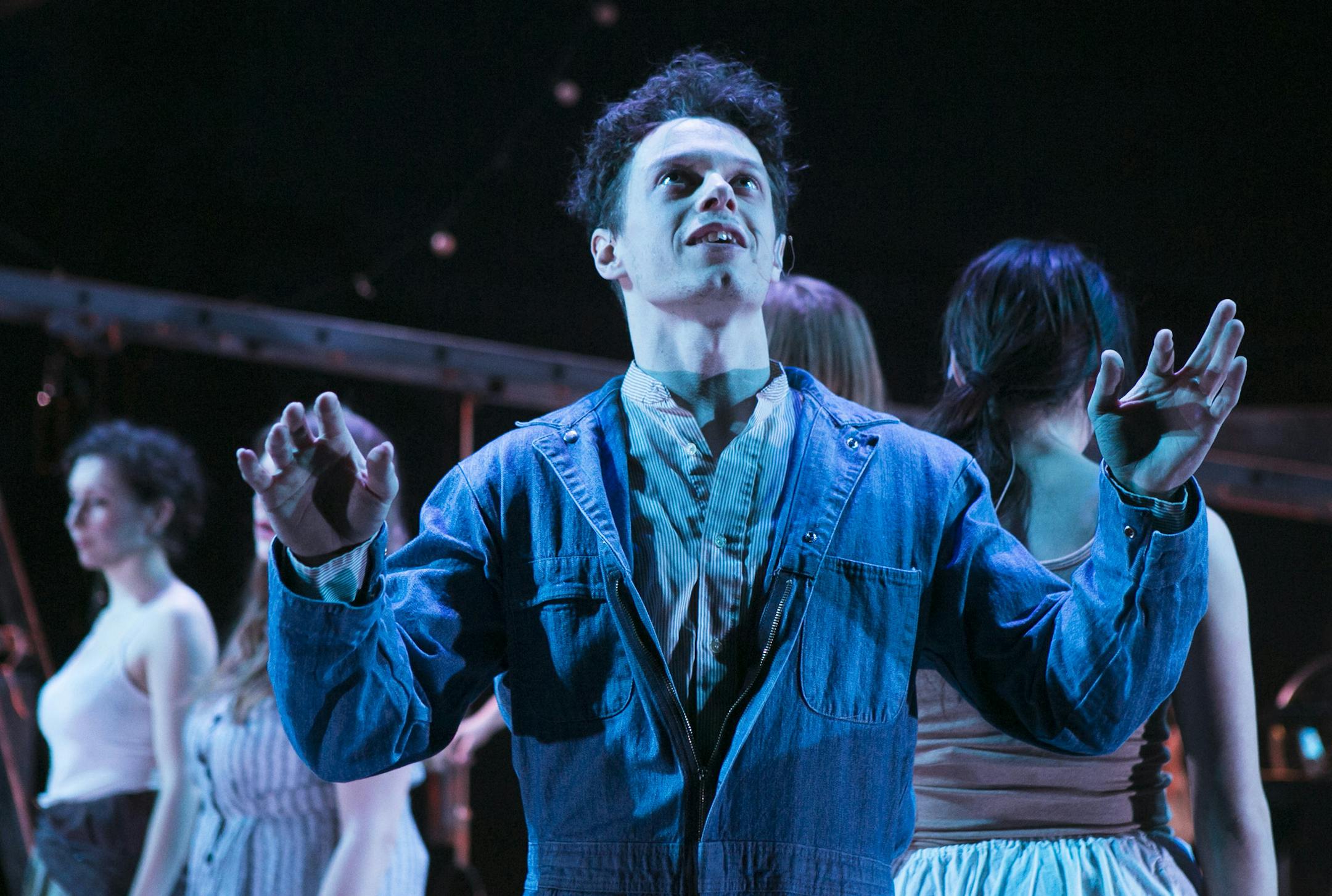 David Darrow (Jonah) and ensemble in 7th House Theater's production of "Jonah and the Whale: A New Musical." Photo by Heidi Bohnenkamp.