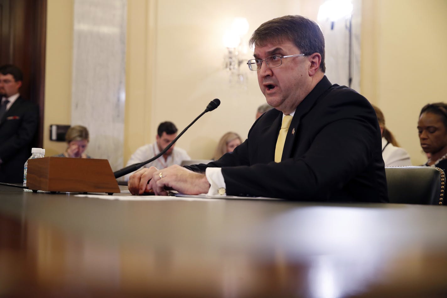 Veterans Affairs Secretary Robert Wilkie testifies during a hearing of the Senate Committee on Veterans' Affairs, on Capitol Hill, Wednesday, Sept. 26, 2018 in Washington. (AP Photo/Alex Brandon)