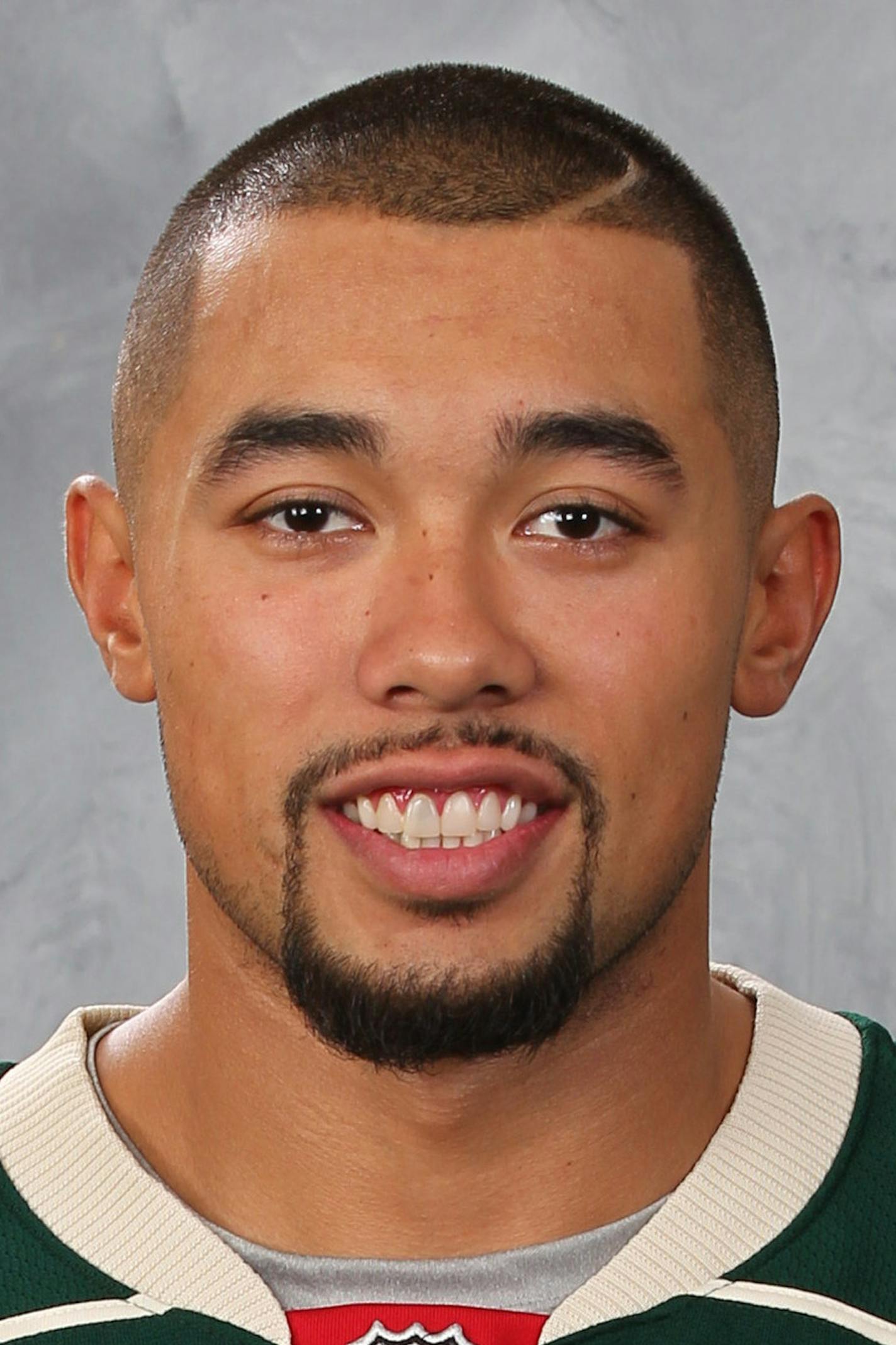 ST. PAUL, MN - SEPTEMBER 17: Matt Dumba #24 of the Minnesota Wild poses for his official headshot for the 2015-2016 season on September 17, 2015 at the Xcel Energy Center in St. Paul, Minnesota. (Andy King/NHLI via Getty Images) *** Local Caption *** Matt Dumba ORG XMIT: 570172171