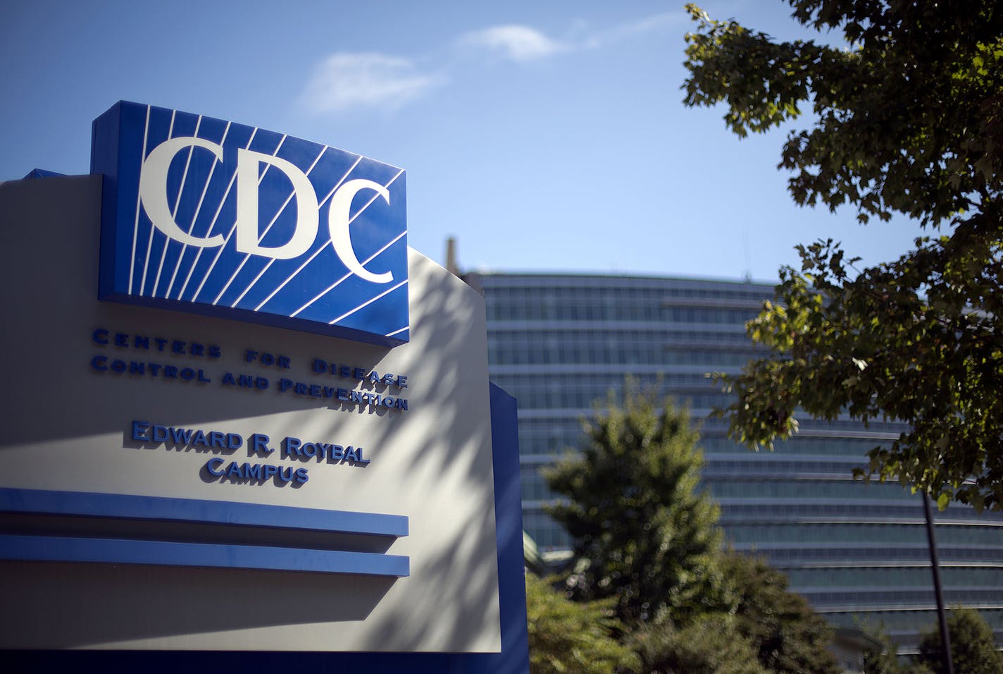 FILE - In this Oct. 8, 2013, file photo, a sign marks the entrance to the federal Centers for Disease Control and Prevention,in Atlanta. Citing an anthrax scare and a recurring problem with safety, the Centers for Disease Control and Prevention on Friday, July 11, 2014, shut down two research labs and stopped shipping highly dangerous germs to other labs. One of the closed facilities was involved an incident last month that could have accidentally exposed workers in three labs to anthrax. A seco