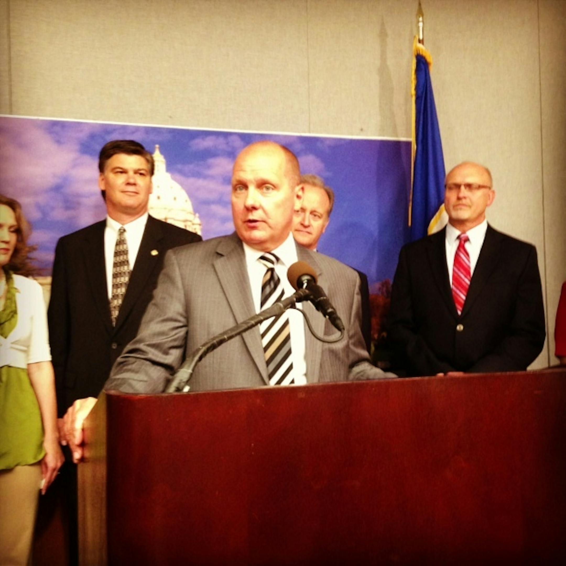 Sen. Dave Thompson makes case for warehousing tax repeal.