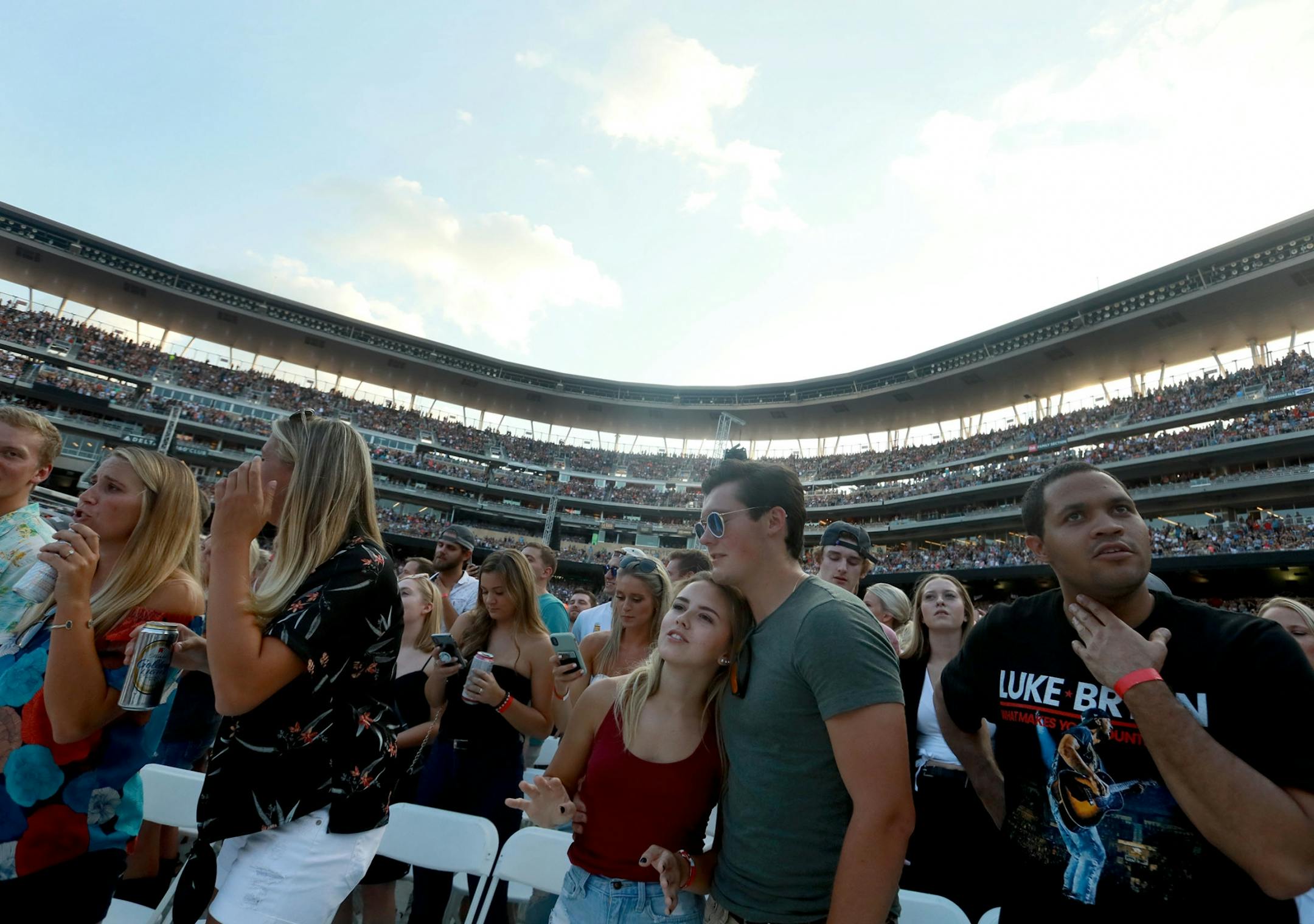 A large crowd watched as Sam Hunt performed Saturday, July 21, 2018, at Target Field in Minneapolis, MN.