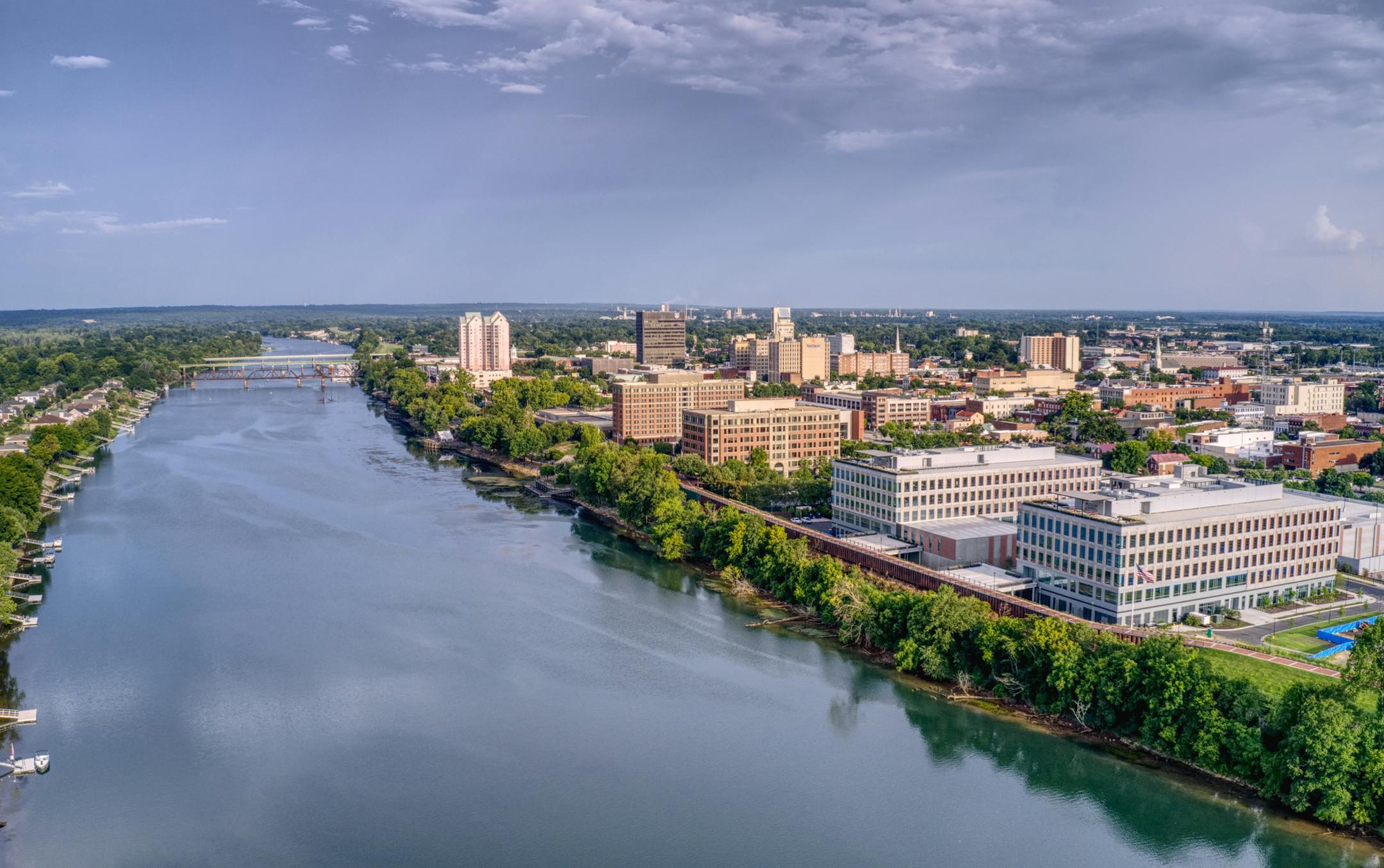 The historic Augusta Canal runs the length of downtown Augusta and is part of the waterways that separate the Peach State from the Palmetto State. (Augusta Convention and Visitors Bureau)