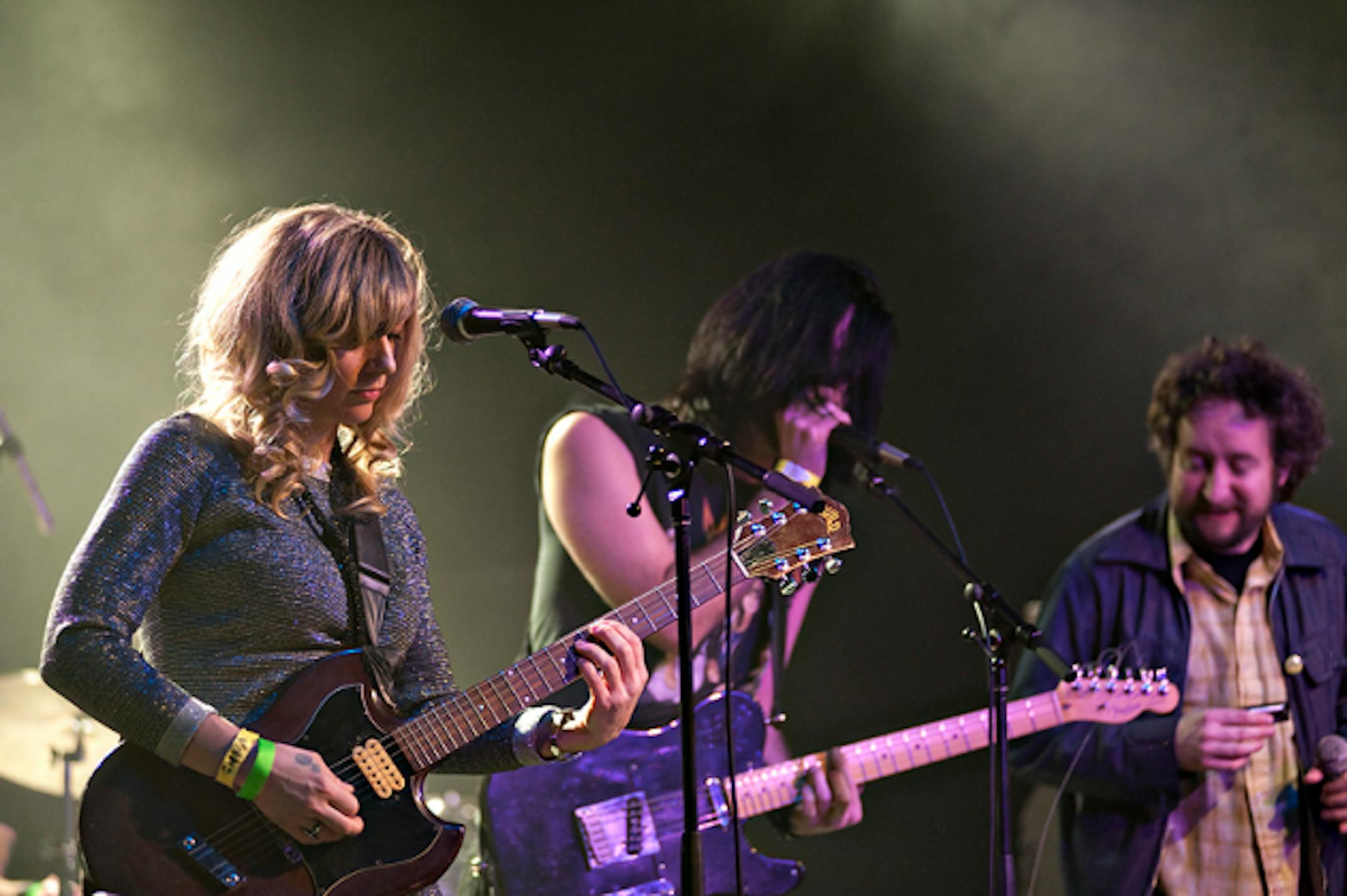 Christy Hunt, Joe Hastings and Martin Devaney during the Pink Mink-led "Pink Stink" set.