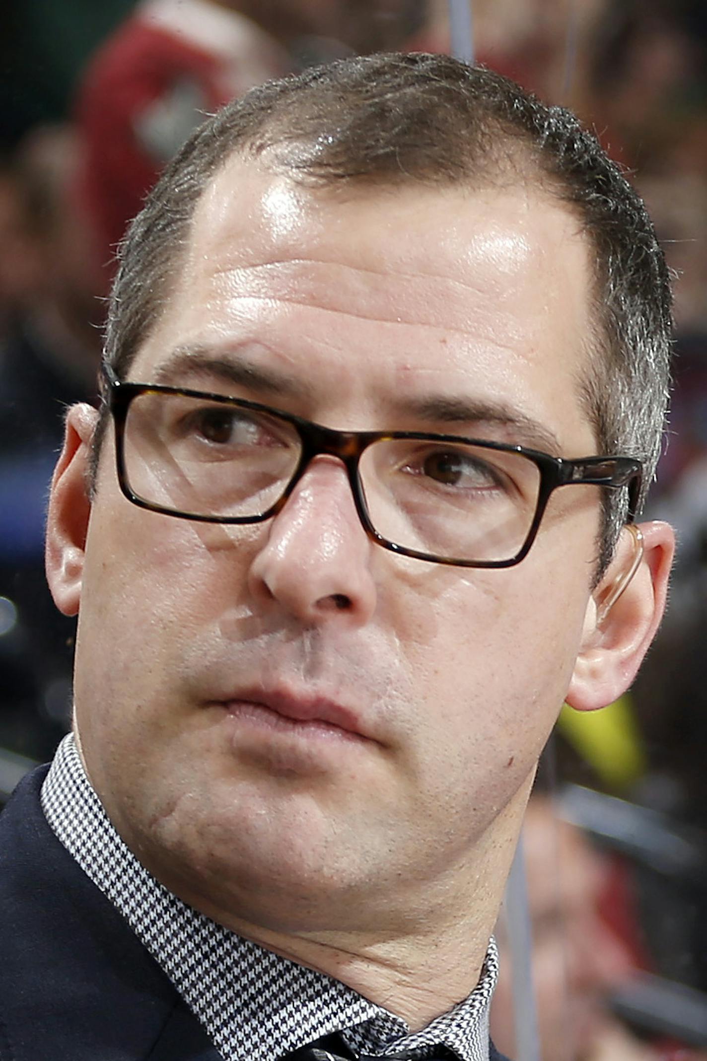 Minnesota Wild assistant coach Darryl Sydor and head coach Mike Yeo. ] CARLOS GONZALEZ cgonzalez@startribune.com - April 10, 2014, St. Paul, Minn., Xcel Energy Center, NHL, Minnesota Wild vs. St. Louis Blues ORG XMIT: MIN1404111105481468