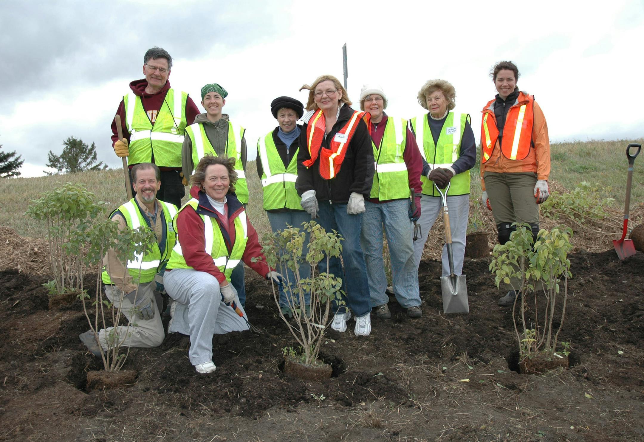 Hwy 55 S Frontage Rd cul de sac at General Mills Nature Preserve Lilac Planting Project, September 2012, photo: City of Golden Valley
