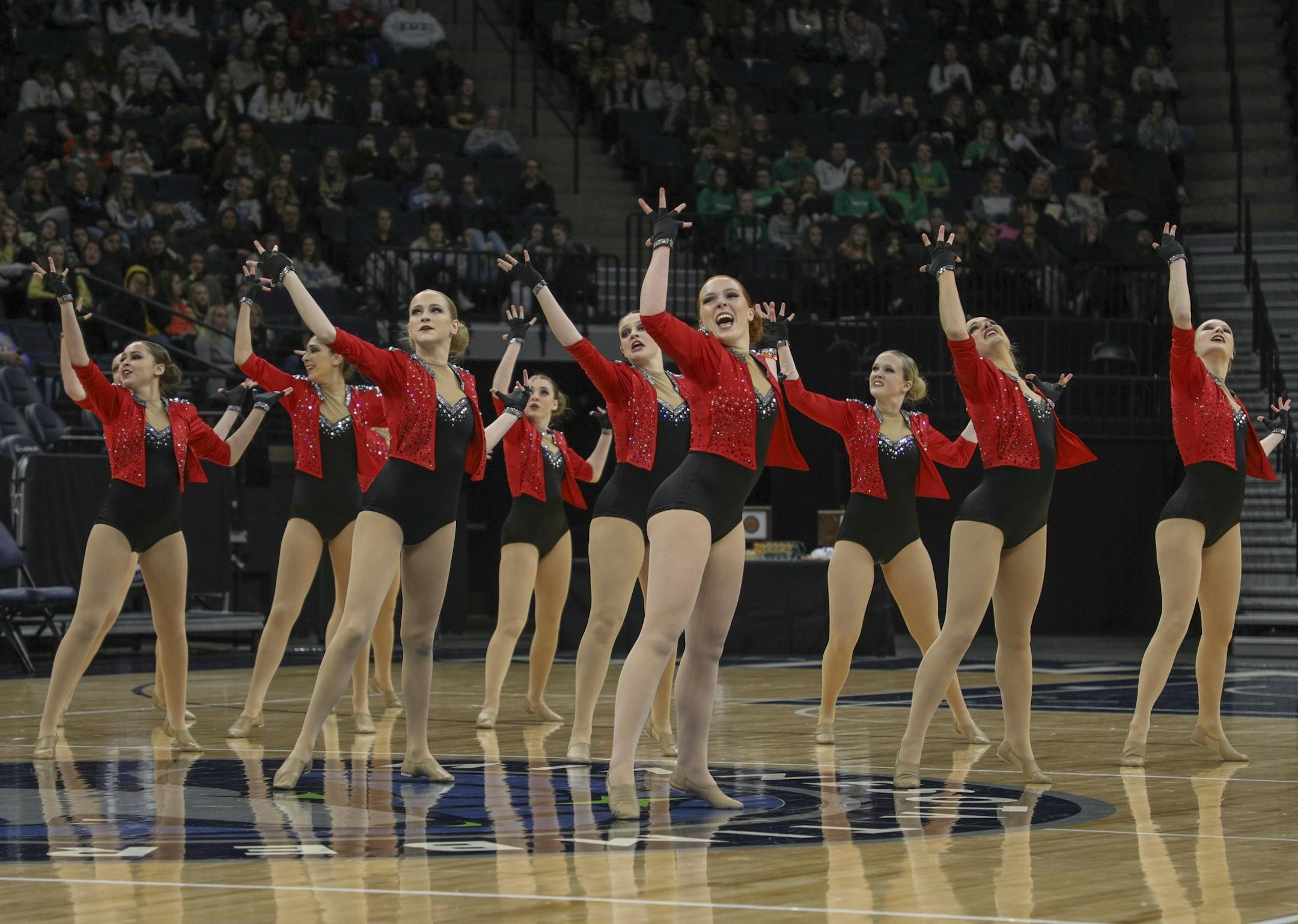 The Totino-Grace E'gals perfom at the State Jazz Tournament. [ Special to Star Tribune, photo by Matt Blewett, Matte B Photography, matt@mattebphoto.com, Dance, Target Center, February 15, 2019, Minneapolis Minnesota, SAXO 1008248102 PREP021619.dance