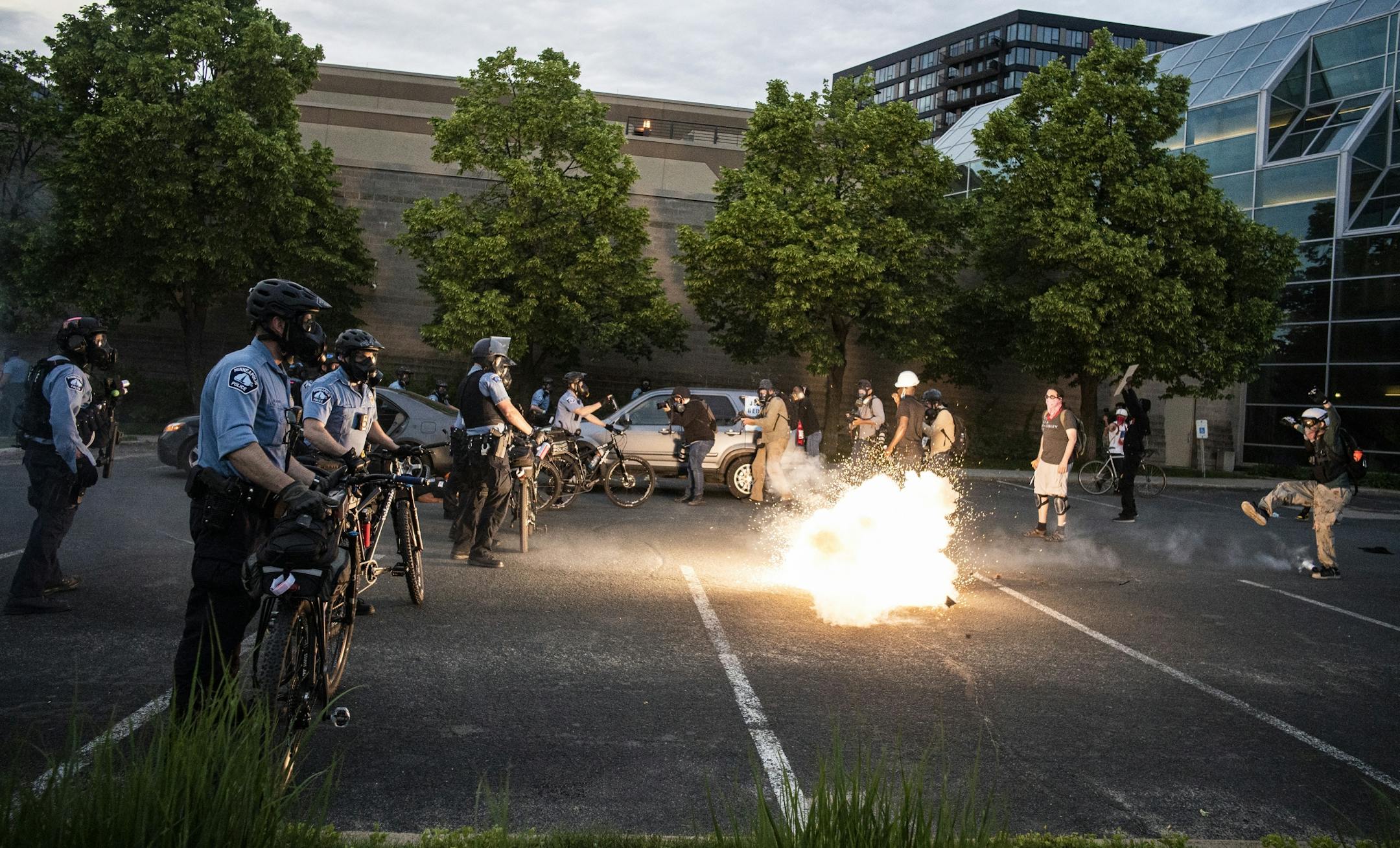 Police arrested about 150 protesters at gas station near Washington and 35W.