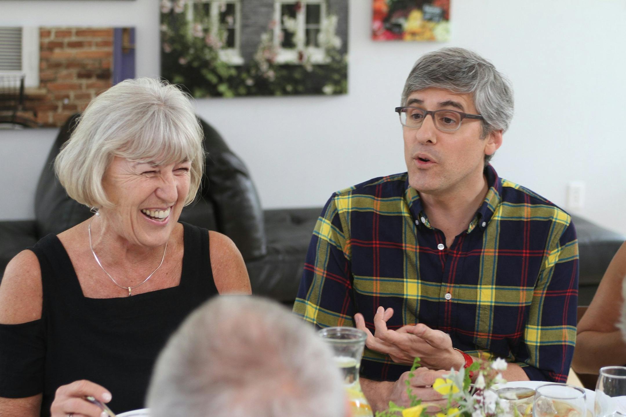 Grethe Petersen laughs it up with Mo Rocca. (The Cooking Channel/MCT) ORG XMIT: 1156193