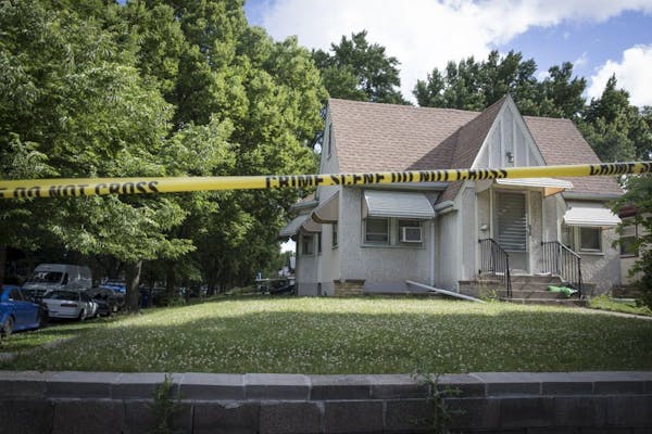 Police taped off the scene of s shooting on the 200 block of Maryland Avenue in St. Paul, Minn., on Monday, June 19, 2017.
