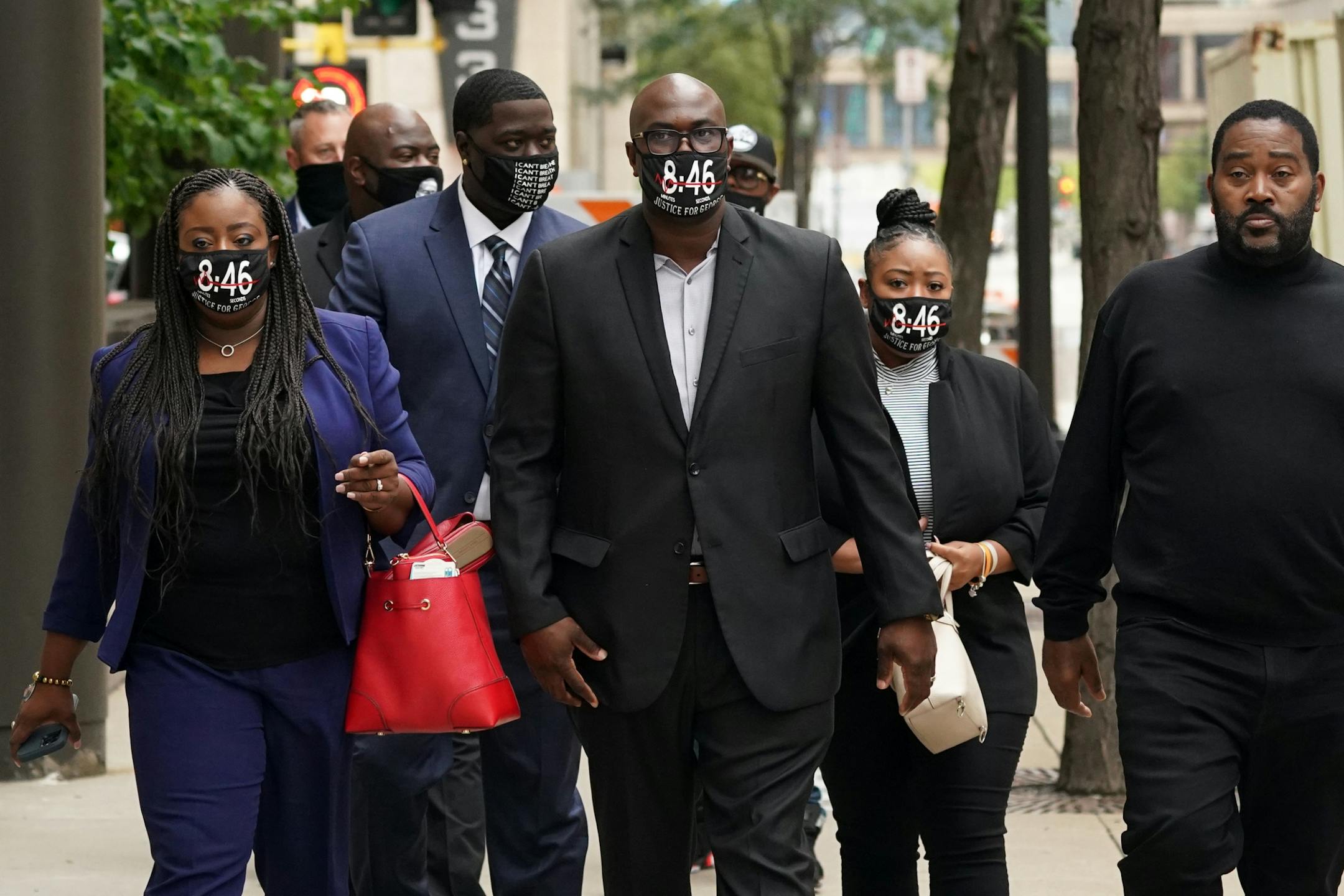 Family members of George Floyd, including his brother Philonise Floyd and half-sister Bridgett Floyd, arrived at the Hennepin County Family Justice Center.