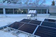 Solar panels on the roof of the Rockford Road Library in Crystal will begin providing electricity to the building later this year. Hennepin County has