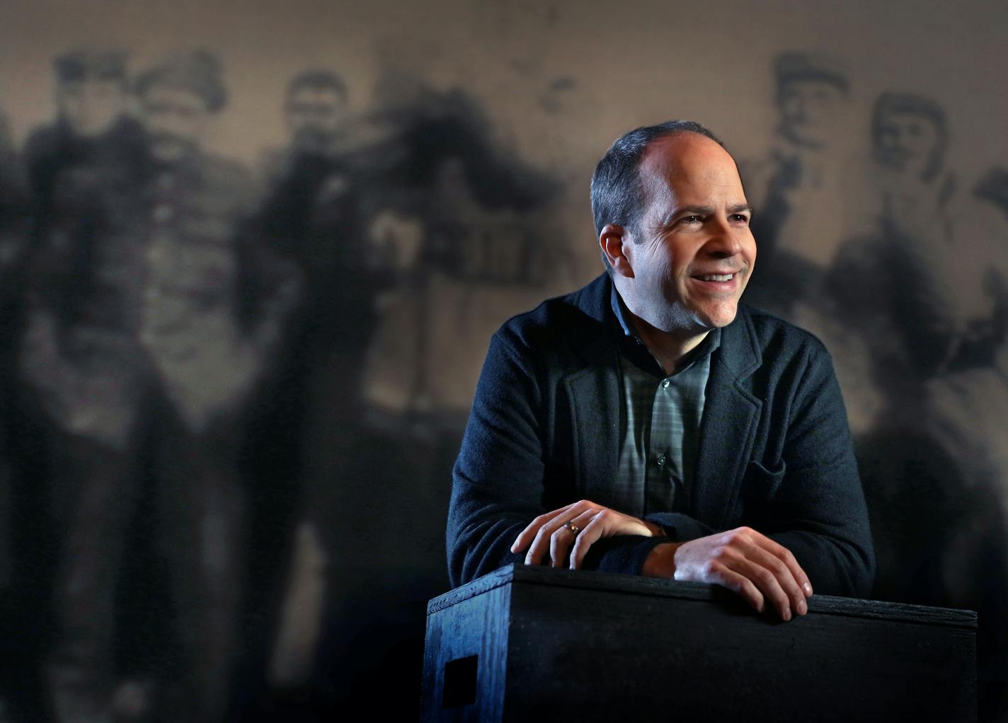 Peter Rothstein at a rehearsal of "All Is Calm: The Christmas Truce of 1914" at the Pantages Theatre in downtown Minneapolis.