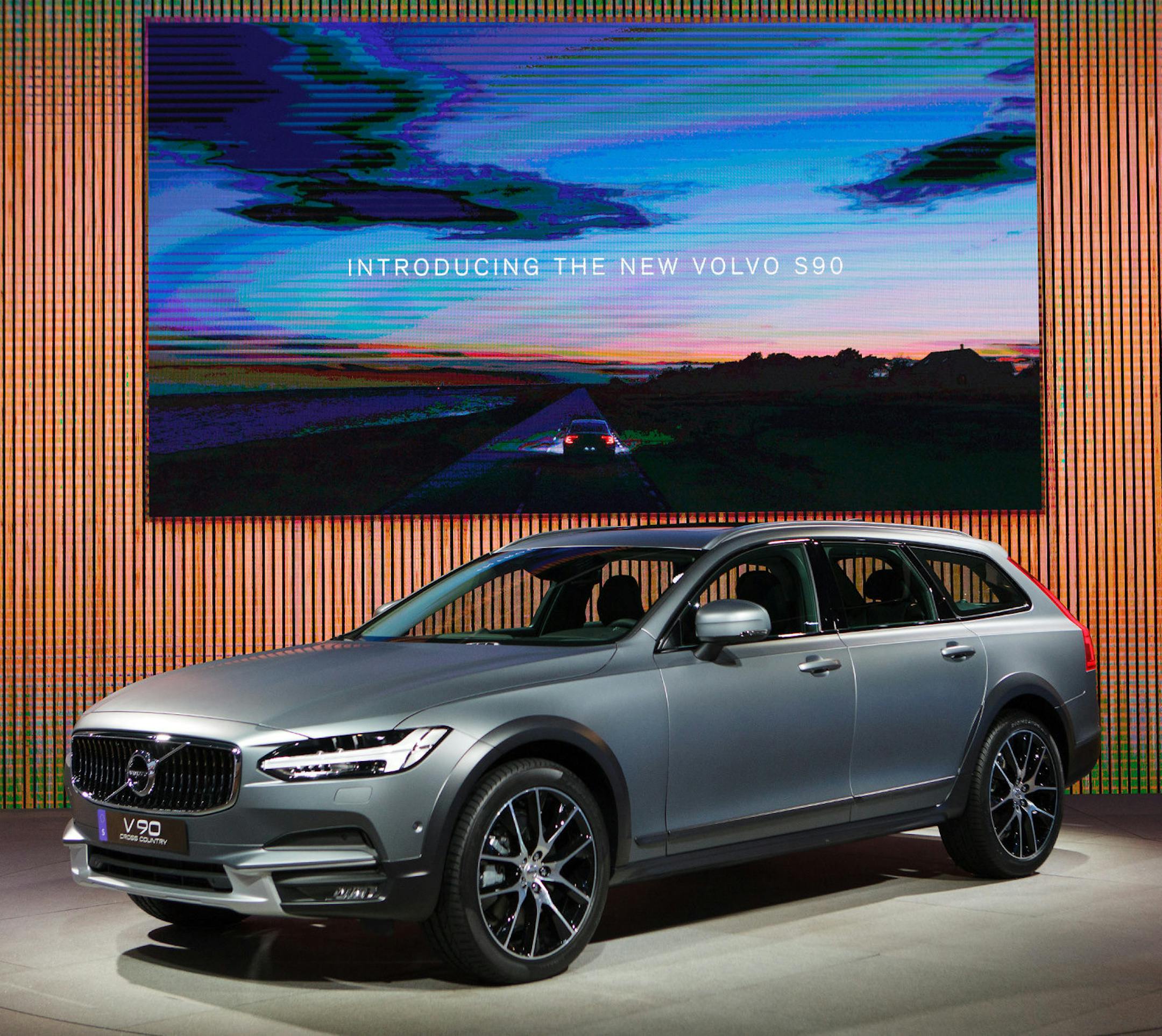 The Volvo AB V90 Cross Country wagon vehicle is displayed ahead of the Los Angeles Auto Show in Los Angeles on Nov. 17, 2016. MUST CREDIT: Bloomberg photo by Troy Harvey.