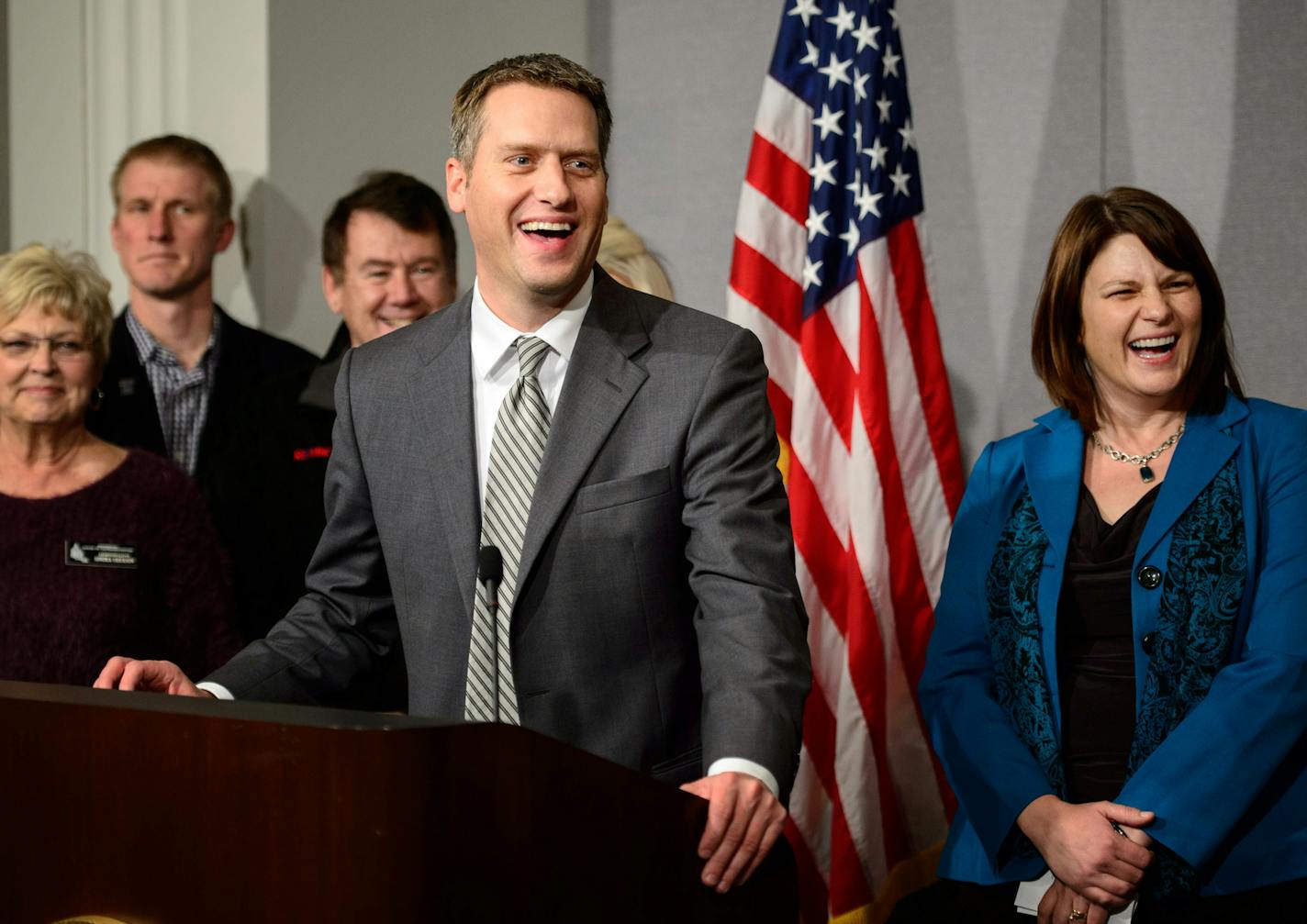 Republican legislators have elected Kurt Daudt as the new House Speaker-designate and Rep. Joyce Peppin has been named Majority Leader-elect. ] GLEN STUBBE * gstubbe@startribune.com Friday, November 7, 2014 Republican legislators have elected Kurt Daudt as the new House Speaker-designate and Rep. Joyce Peppin has been named Majority Leader-elect. EDS, Peppin is in blue