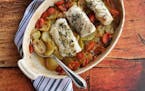 Herb-Roasted Cod with Tomatoes and Potatoes