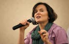 Minneapolis Mayor Betsy Hodges addressed the crowd at the Holland Neighborhood's 11th Annual Hotdish Revolution at St Maron's Cedars Hall in Northeast