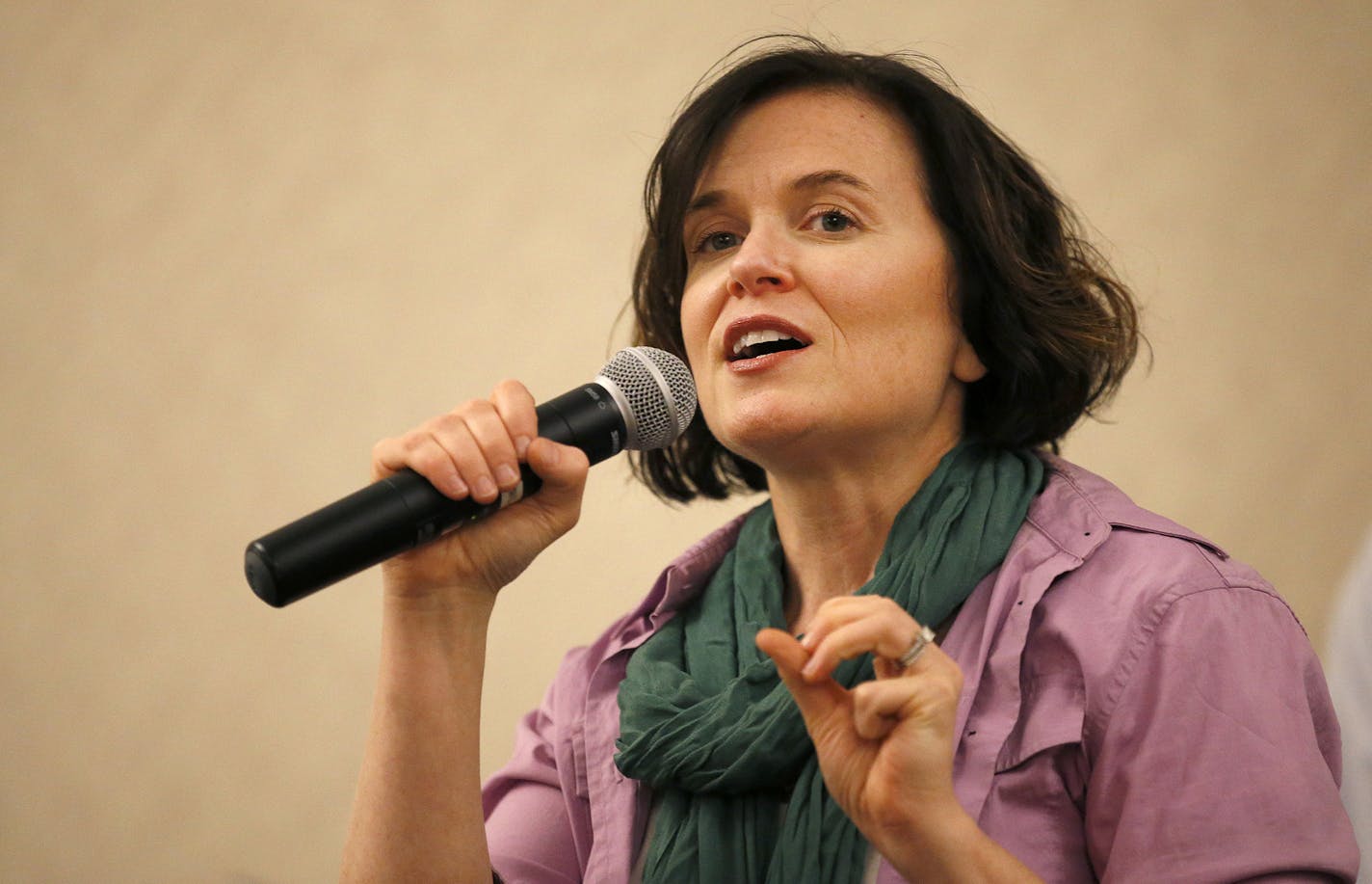 Minneapolis Mayor Betsy Hodges addressed the crowd at the Holland Neighborhood's 11th Annual Hotdish Revolution at St Maron's Cedars Hall in Northeast Minneapolis.