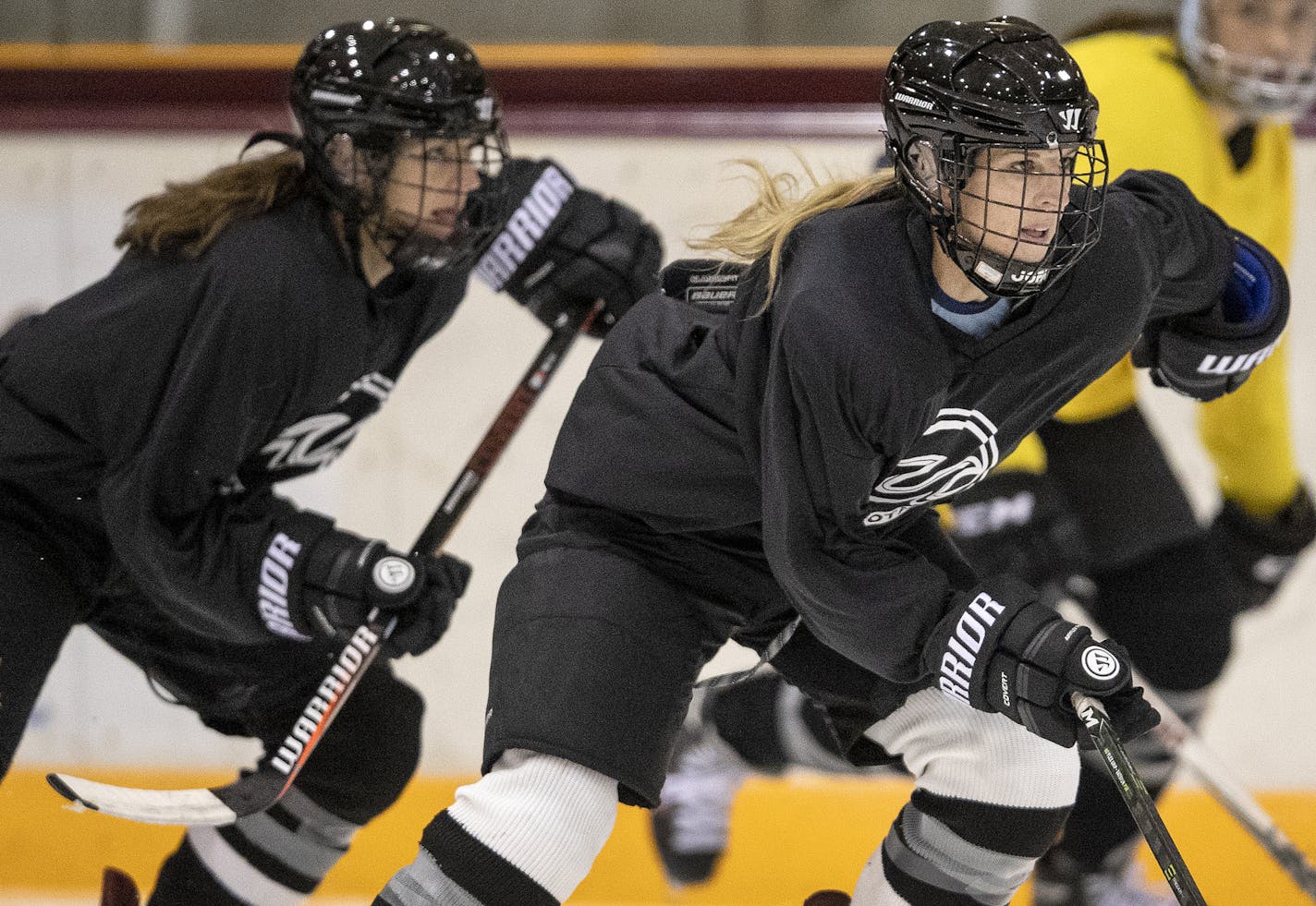 Players skated during Minnesota Whitecaps practice. ] CARLOS GONZALEZ &#xef; cgonzalez@startribune.com &#xf1; October 1, 2018, Minneapolis, MN, University of Minnesota, U's Ridder Arena will be the Minnesota Whitecaps women's hockey team's practice.