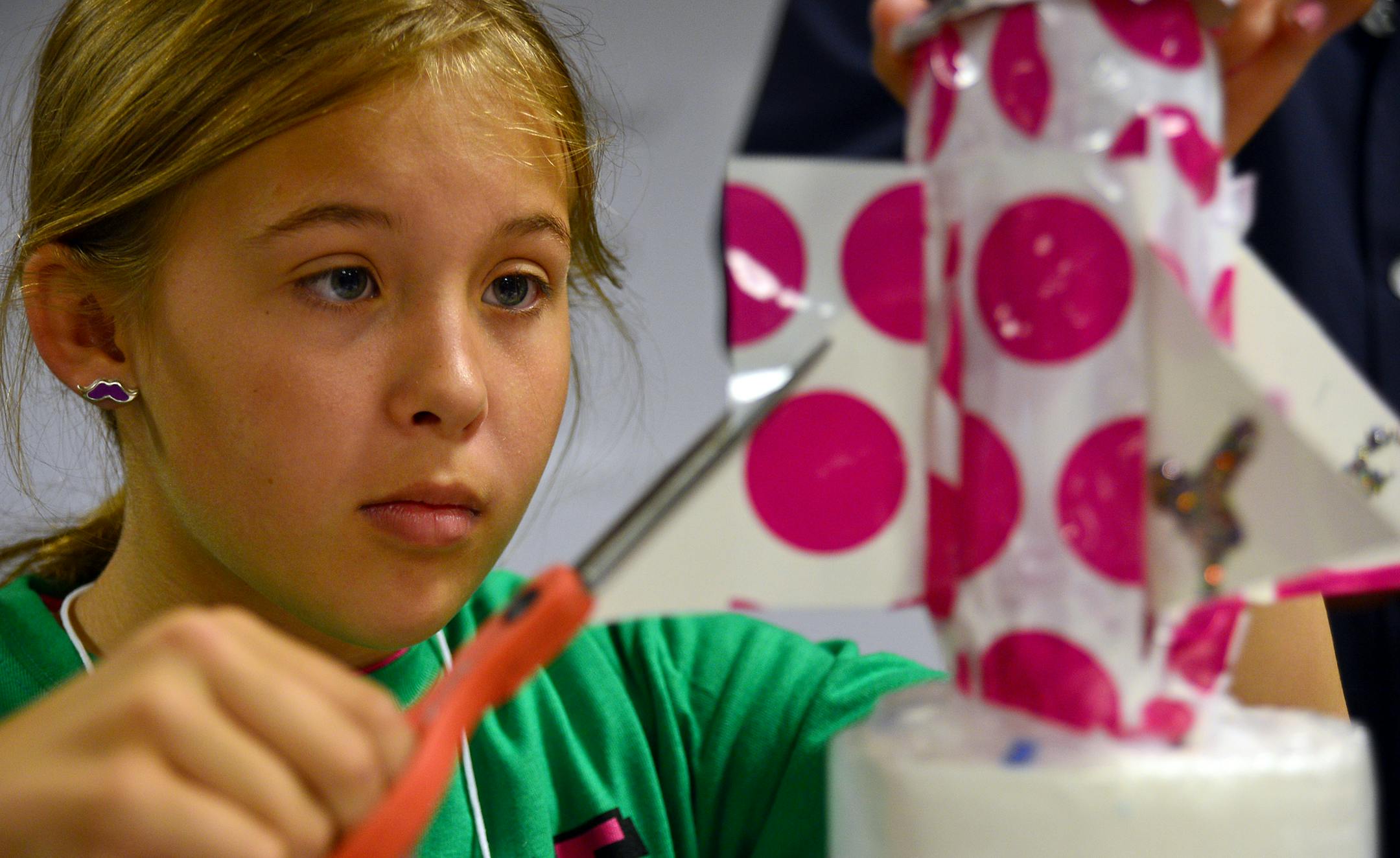 Disabled girls from throughout Minnesota will be in the Twin Cities this week to take part in a camp that promotes science, engineering and math. Scientists - many of them disabled themselves, will be teaching the girls about rocket science, computer programming and biomedical science. On Friday August 9, 2013, technology experts from 3M helped the girls design and blast off bottle rockets. The kids were designing their rockets for distance, accuracy and looks. ] Richard.Sennott@startribune.com