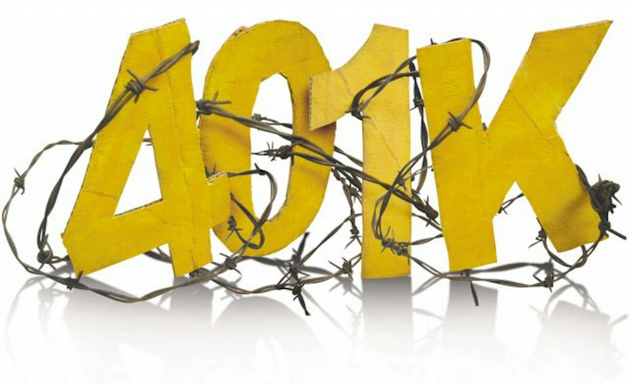 300 dpi 4 col x 6 in / 196x152 mm / 667x518 pixels Guillermo Munro color illustration of the word "401(k)" entangled in barbed wire. The Dallas Morning News 2002 With PFP:PENSIONS:DA, The Dallas Morning News by Pamela Yip <p> KEYWORDS: pensions business 401k retirement personal finance barbed wire illustration negocios jubilacion retiro finanzas alambrada alambre de puas ilustracion grabado contributed da munro yip 2002