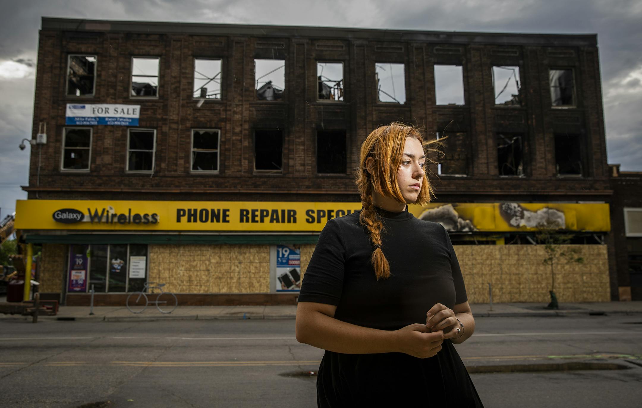 Taylor Harrison had an artist studio for about a year in the old Robert Shoe Store building on Lake Street and Chicago Avenue in Minneapolis. The building burned in a fire over the weekend.