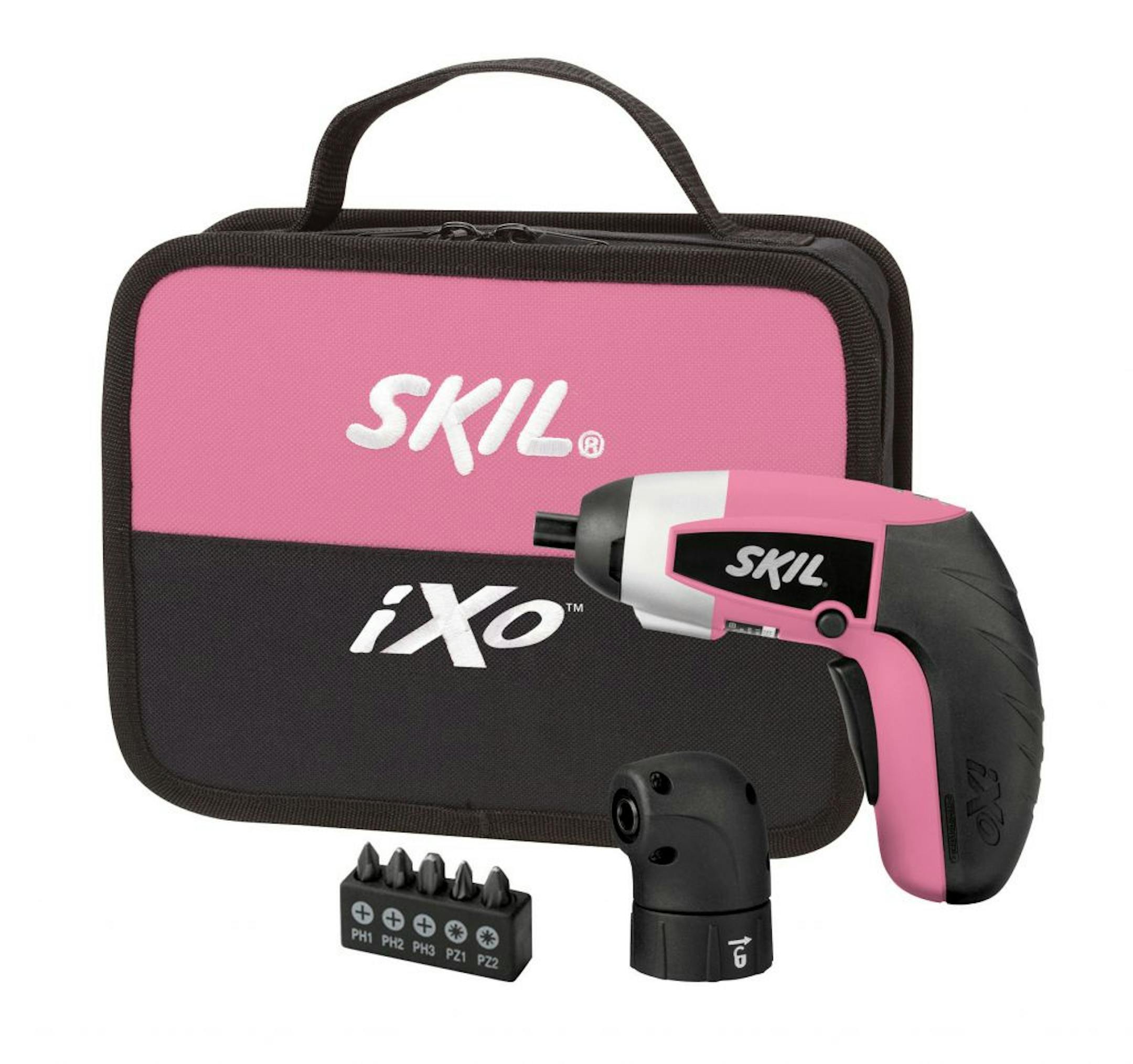 In time for the holiday season: the iXO Skil limited edition pink palm-size screwdriver, with 10 percent of the unit price being donated to the Susan G. Komen for the Cure.credit: Skil Tools