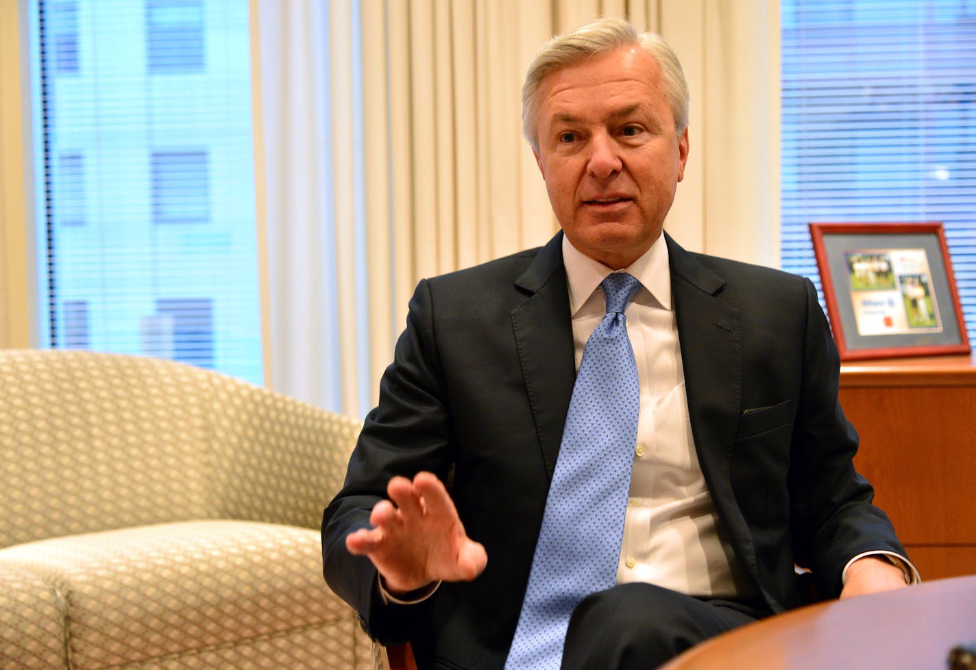 John Stumpf, Wells Fargo CEO, was in Minneapolis for the groundbreaking of the new office project near the Vikings stadium.] Richard.Sennott@startribune.com Richard Sennott/Star Tribune Minneapolis Minn. Monday 5/13/2014) ** (cq)