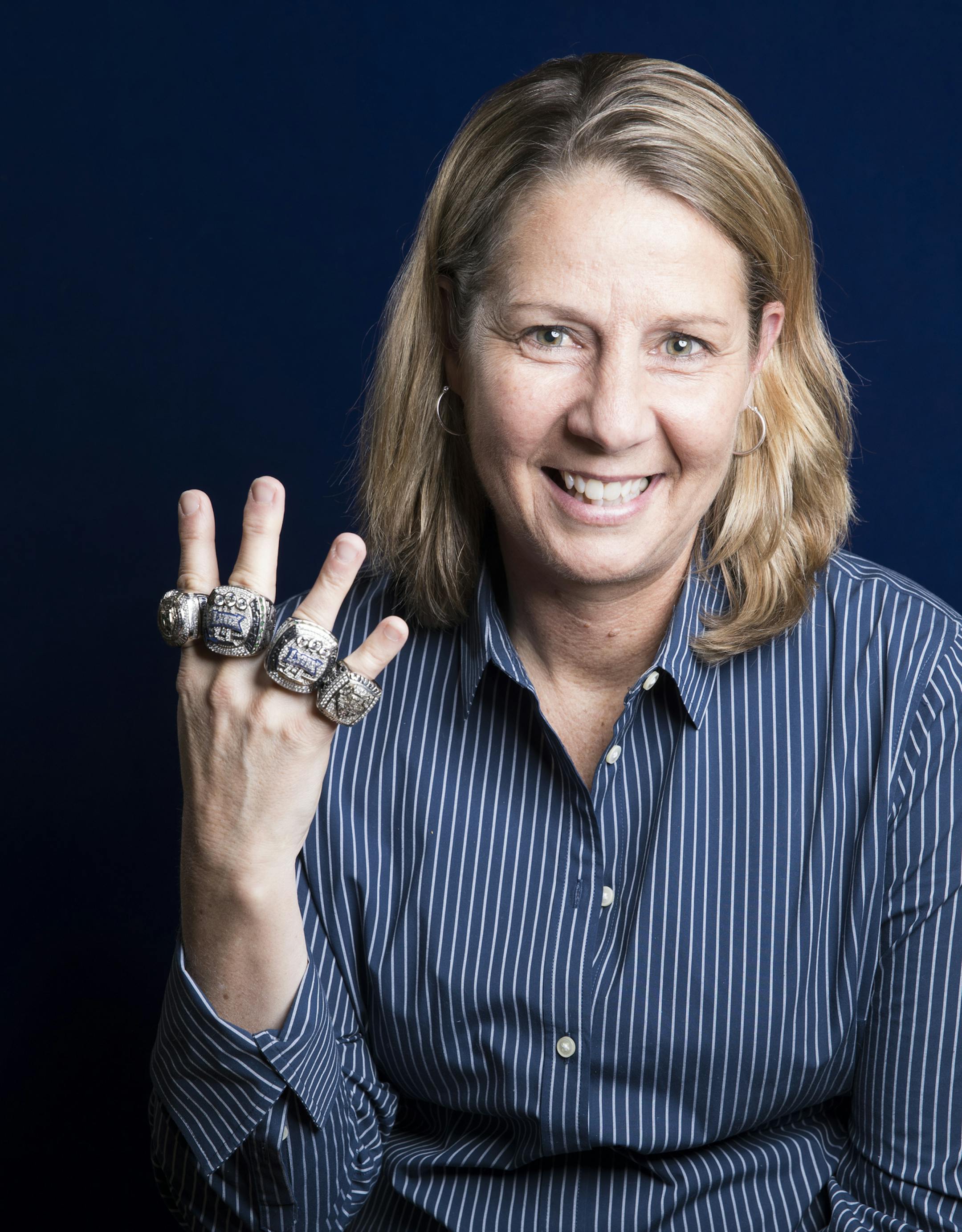 Four time champion Lynx coach Cheryl Reeve is this year's recipient of the Star Tribune Sportsperson of the Year award She was photographed in Minneapolis, Minn., on Thursday, December 13, 2017. ] RENEE JONES SCHNEIDER ï renee.jones@startribune.com