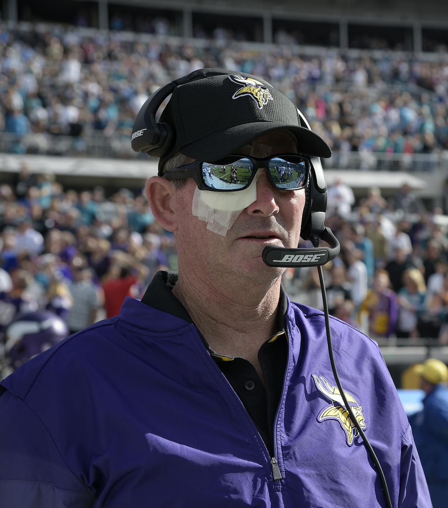 Minnesota Vikings head coach Mike Zimmer watches from the sideline prior to an NFL football game against the Jacksonville Jaguars in Jacksonville, Fla., Sunday, Dec. 11, 2016. (AP Photo/Phelan M. Ebenhack)