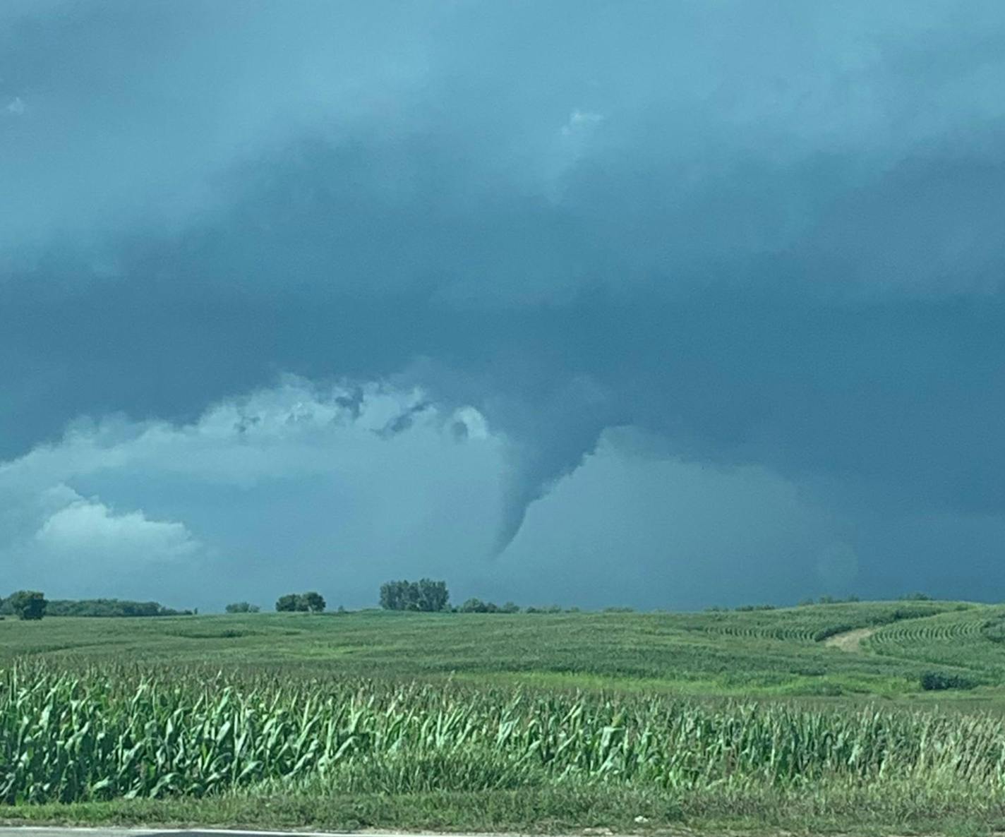 A funnel cloud in southern Minnesota's Freeborn County, near Interstate 35, from about 4:30 p.m. Tuesday.