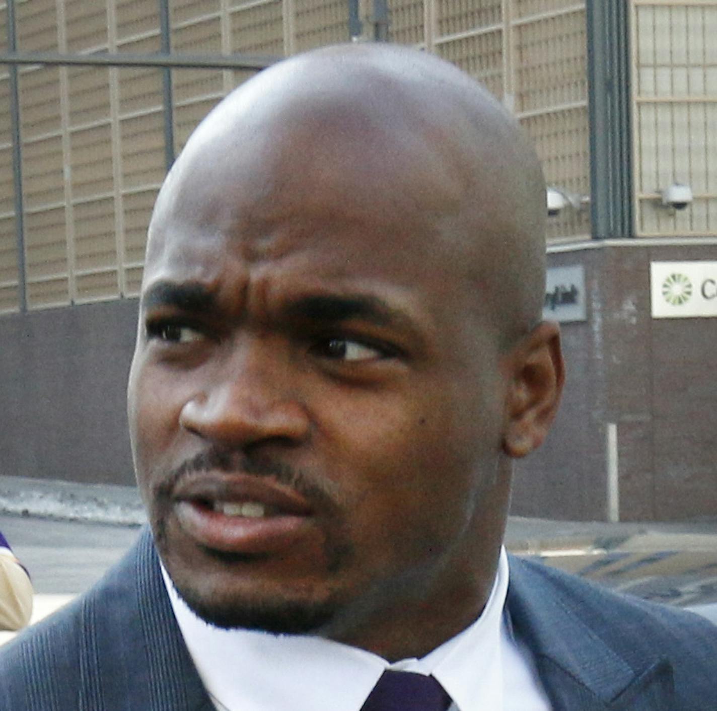 Adrian Peterson and his wife Ashley were greeted by fans and the media outside the Federal Court House in Minneapolis Friday afternoon. ] Adrian Peterson and his wife, Ashley, were present in the packed courtroom at U.S. District Court in downtown Minneapolis for the hearing, which lasted just over an hour. The hearing marked the first time attorneys for the NFL and the NFL Players Association (NFLPA), which is suing on behalf of Peterson, made their case in person to U.S. District Judge David D